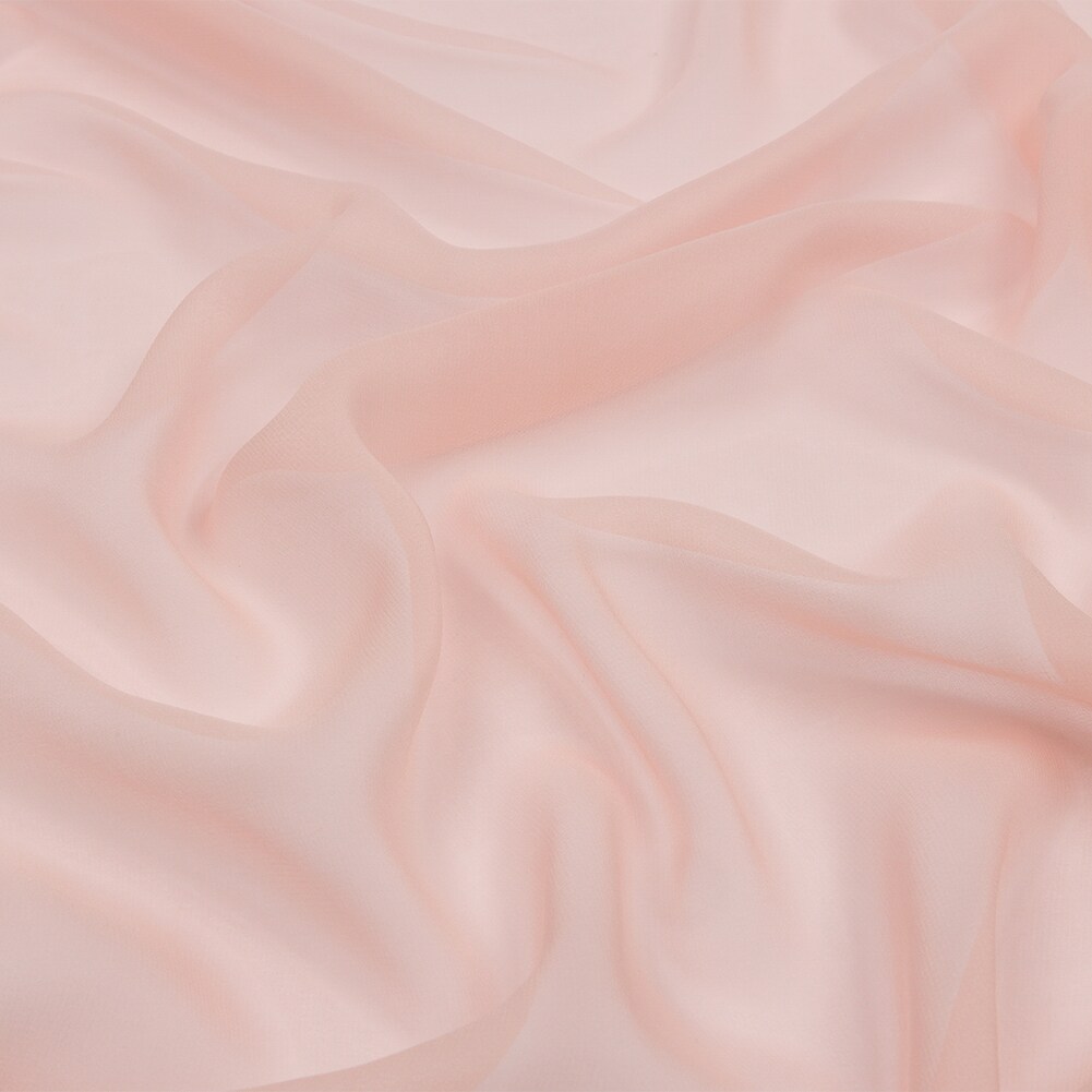 1 Yard 100% Silk Chiffon Fabric 44&#x22; Wide Veiled Rose for Fashion &#x26; Crafting