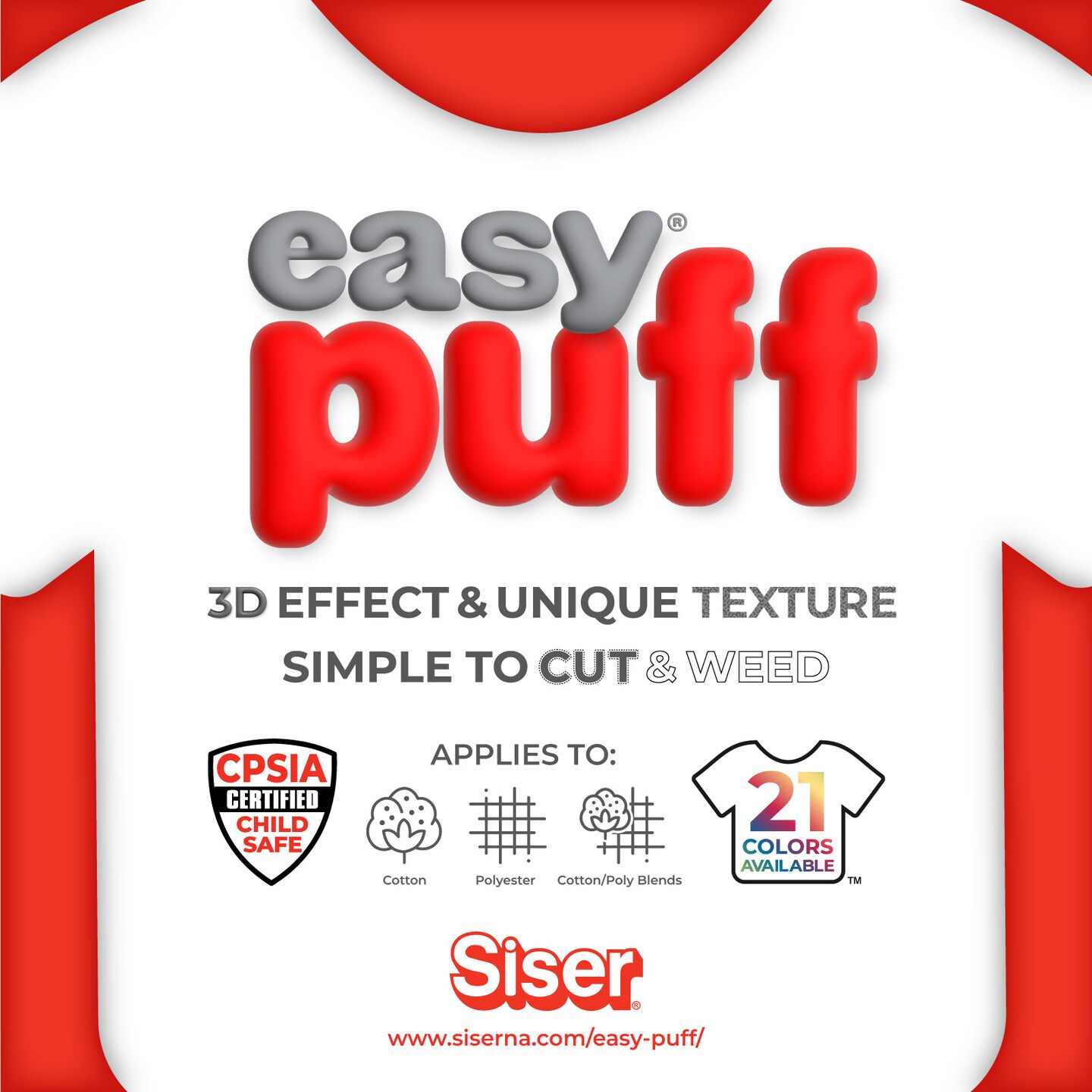 Siser&#xAE; Easy&#xAE; Puff Heat Transfer Vinyl, 11.8&#x22; x 24&#x22;