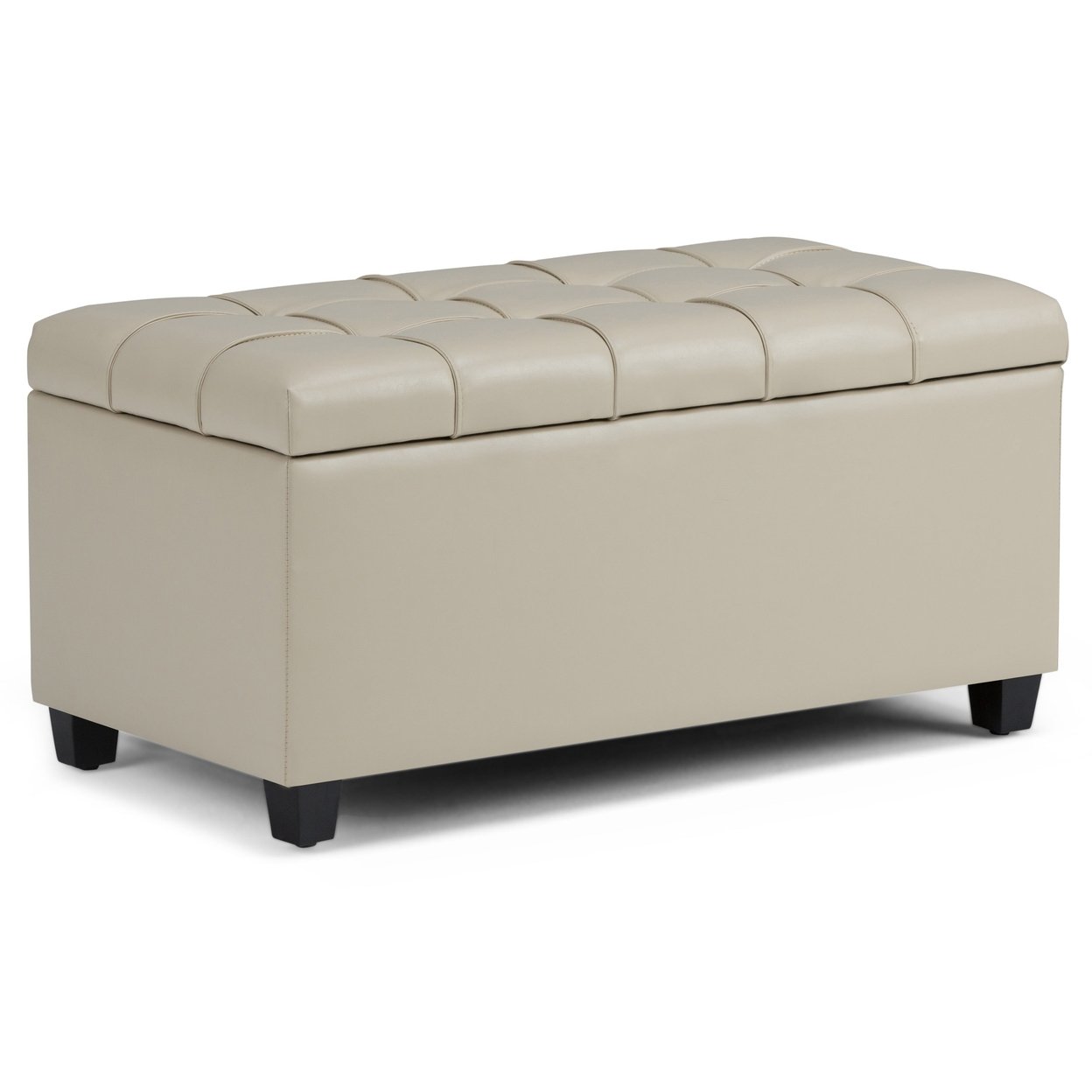 Simplihome Sienna 34"Rectangle Lift Top Storage Ottoman Bench , Transitional