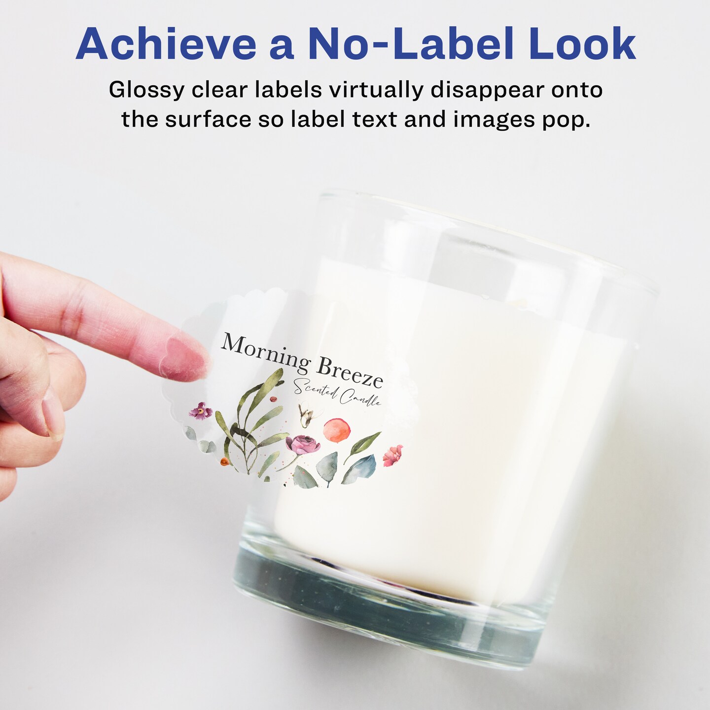 Avery Glossy Clear Oval Scalloped Labels with Sure Feed, 2" x 3"