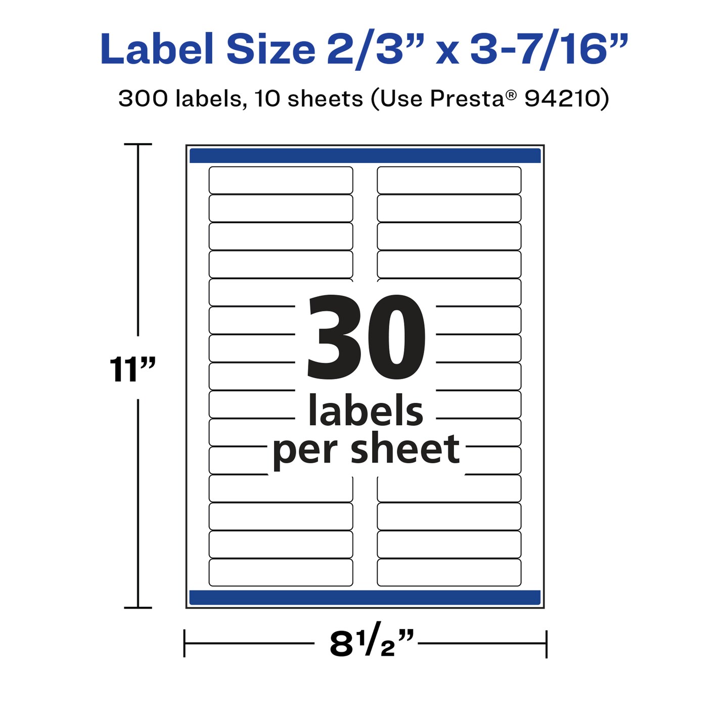 Avery Glossy White Rectangle Labels with Sure Feed, 2/3" x 3-7/16"
