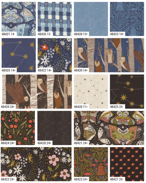 Night Owl 5&#x22; Square Pack (Charm Pack) by  for Moda (48420PP)