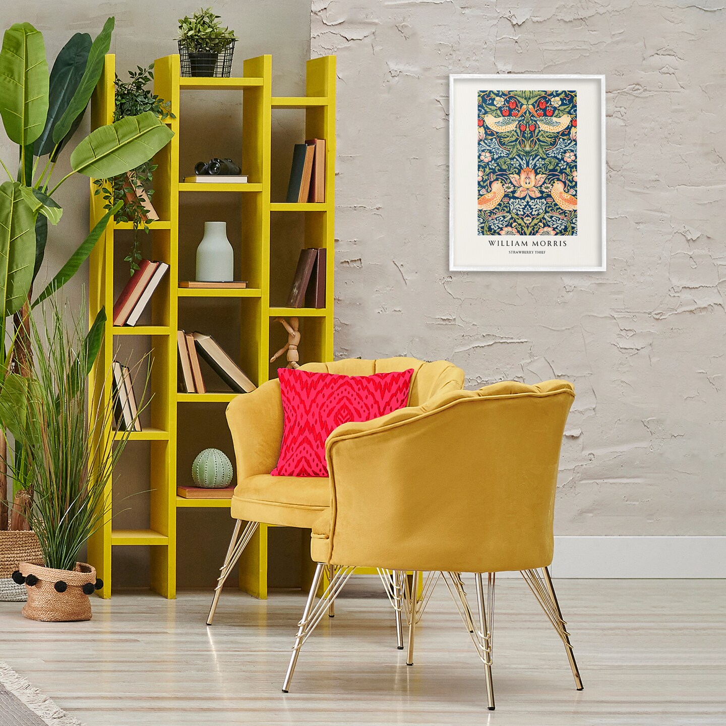 Stupell Industries William Morris Strawberry Thief Black Framed Giclee Art, design by Vintage Hustle