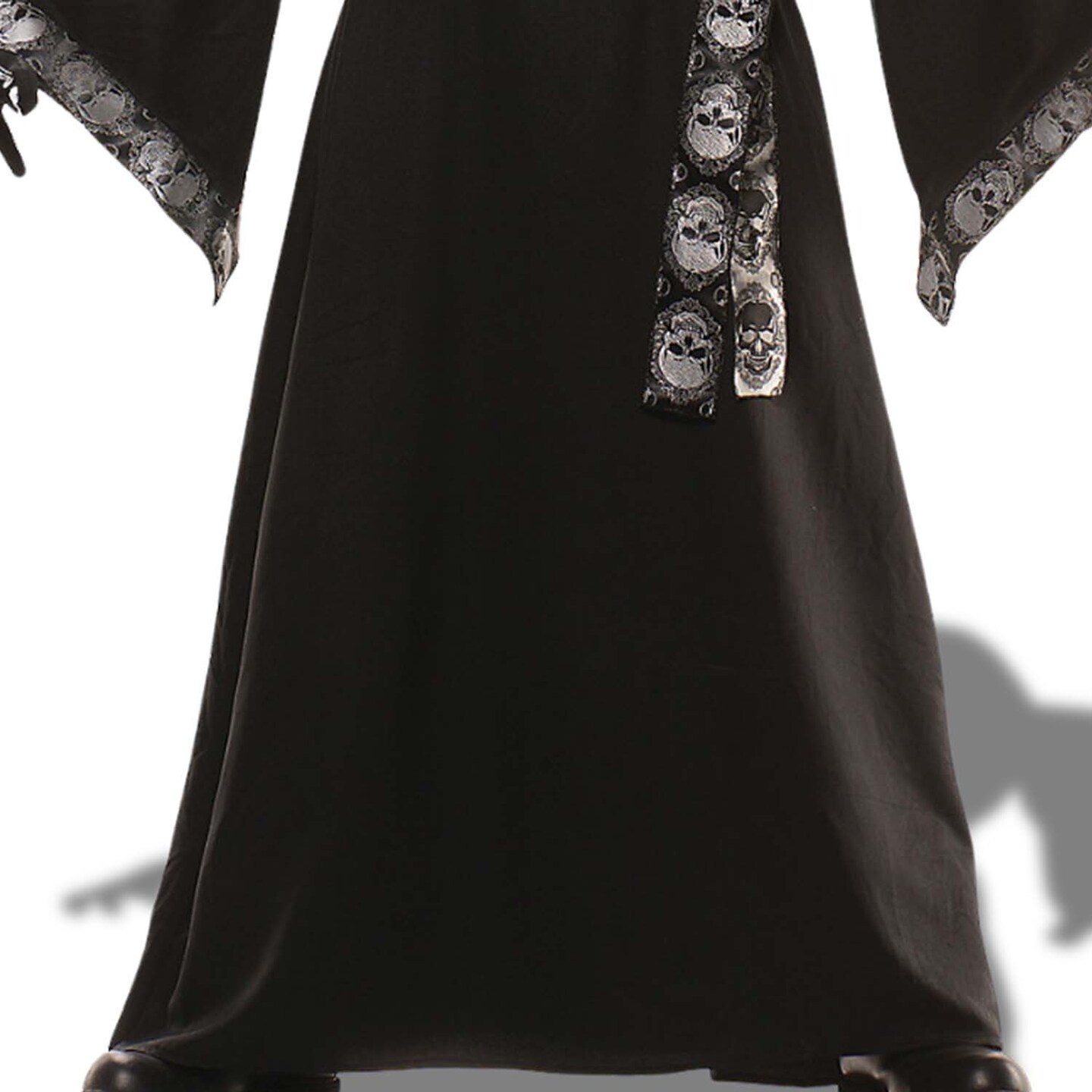 Men Crypt Keeper Costume Skull Jacquard Tunic Hooded Shawl and Belt