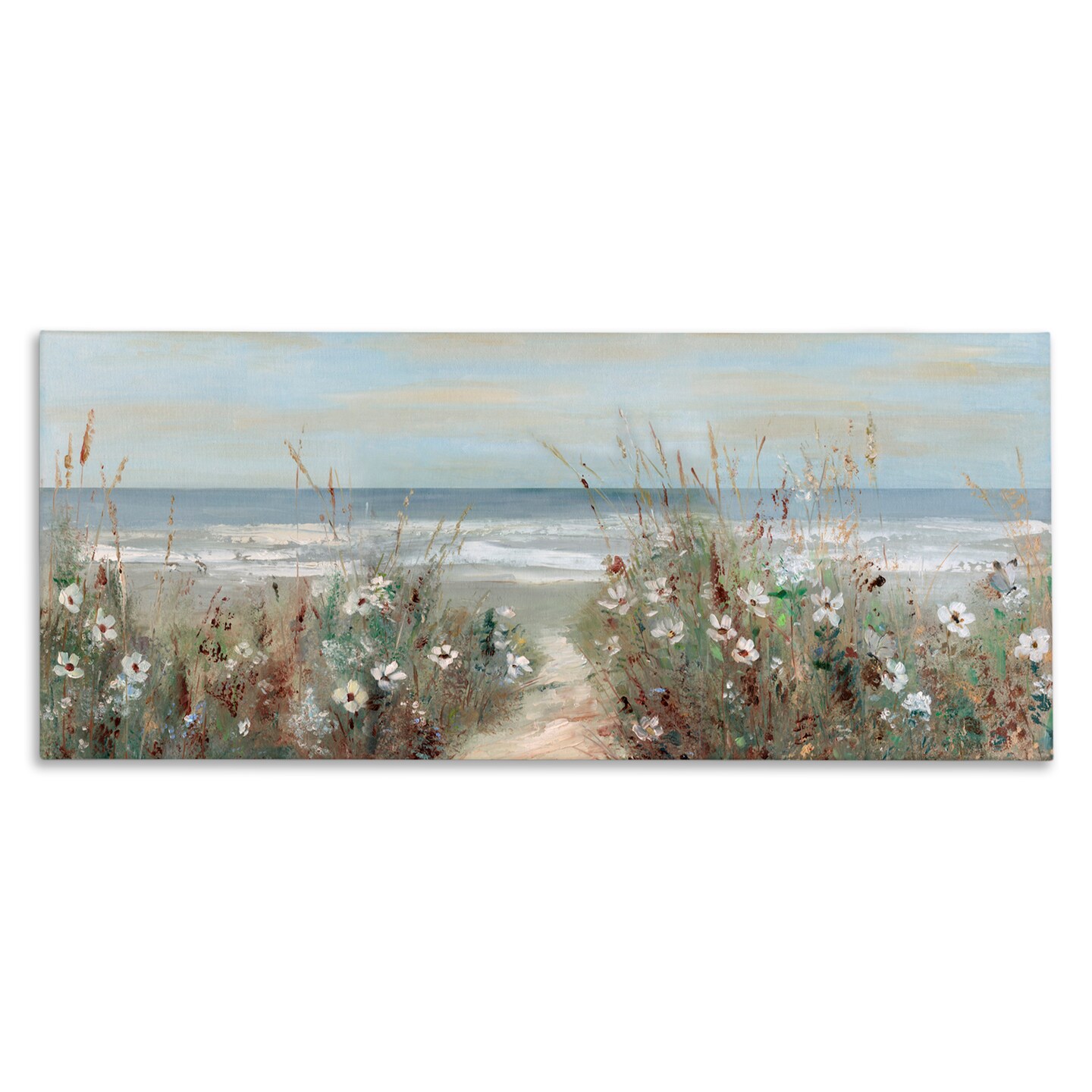 Stupell Industries Wildflower Coastline Beach Path Canvas Wall Art, design by Sally Swatland
