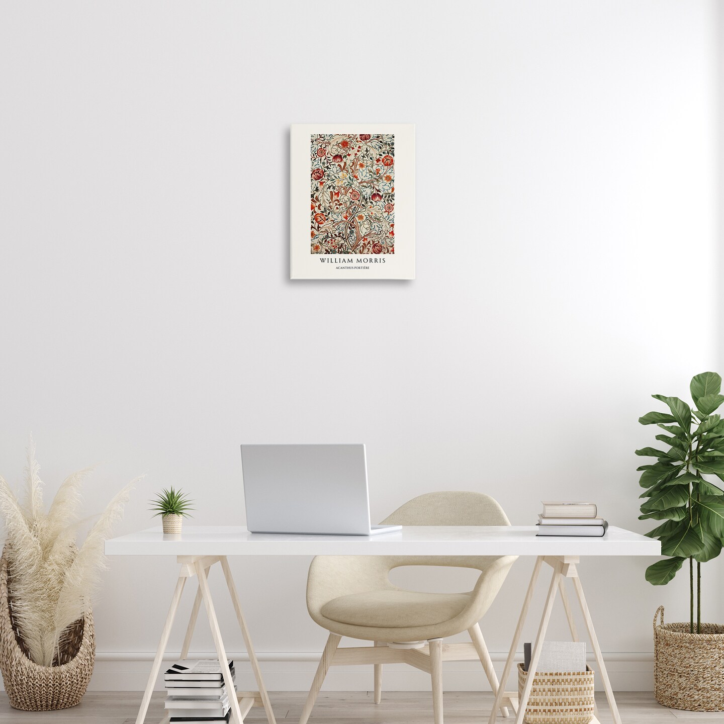 Stupell Industries William Morris Red Dotted Flowers Canvas Wall Art, design by Vintage Hustle