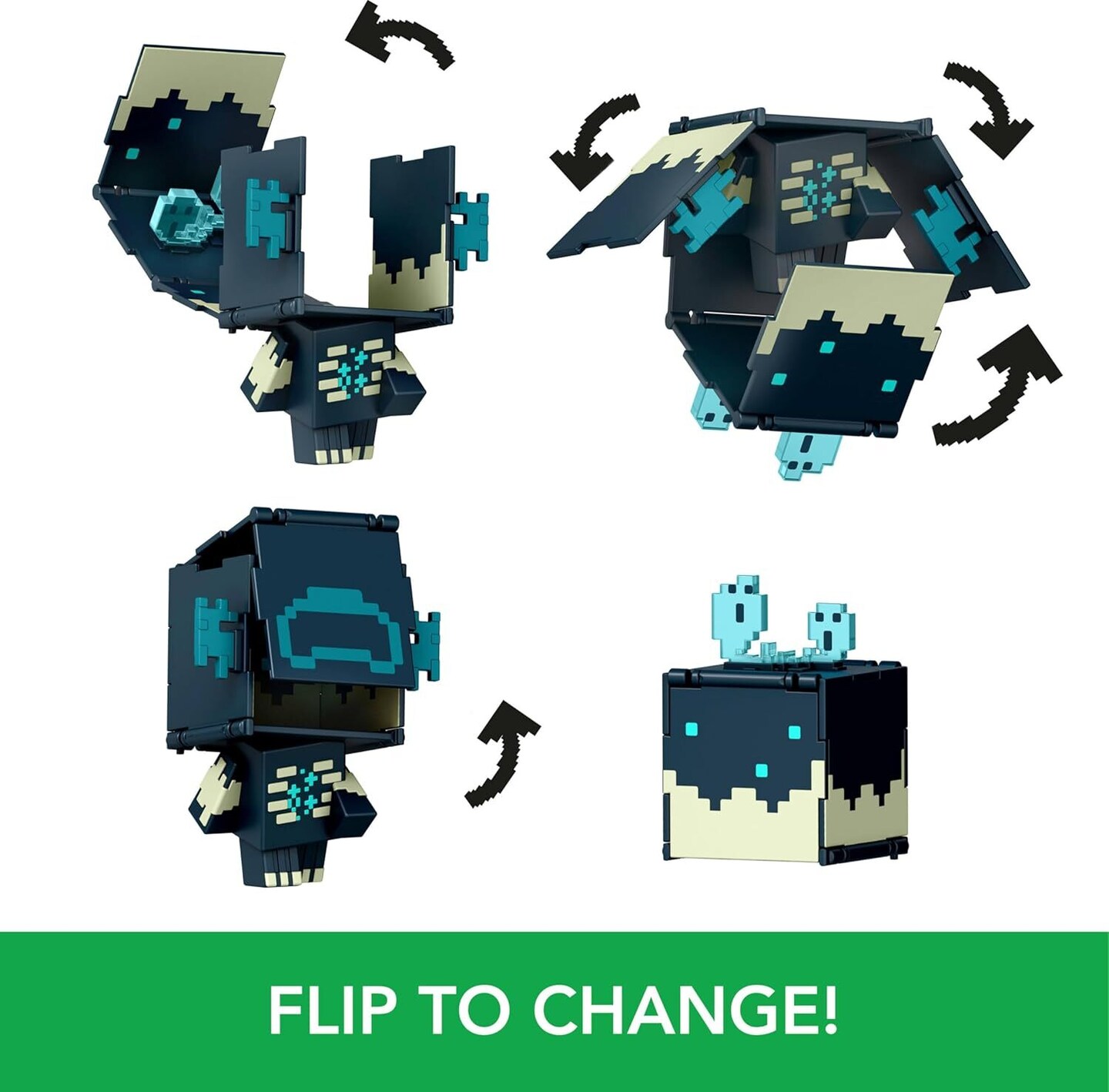 Mattel - Minecraft Flippin&#x27; Figs Skulk Catalyst and Warden, 2-in-1  [COLLECTABLES] Figure