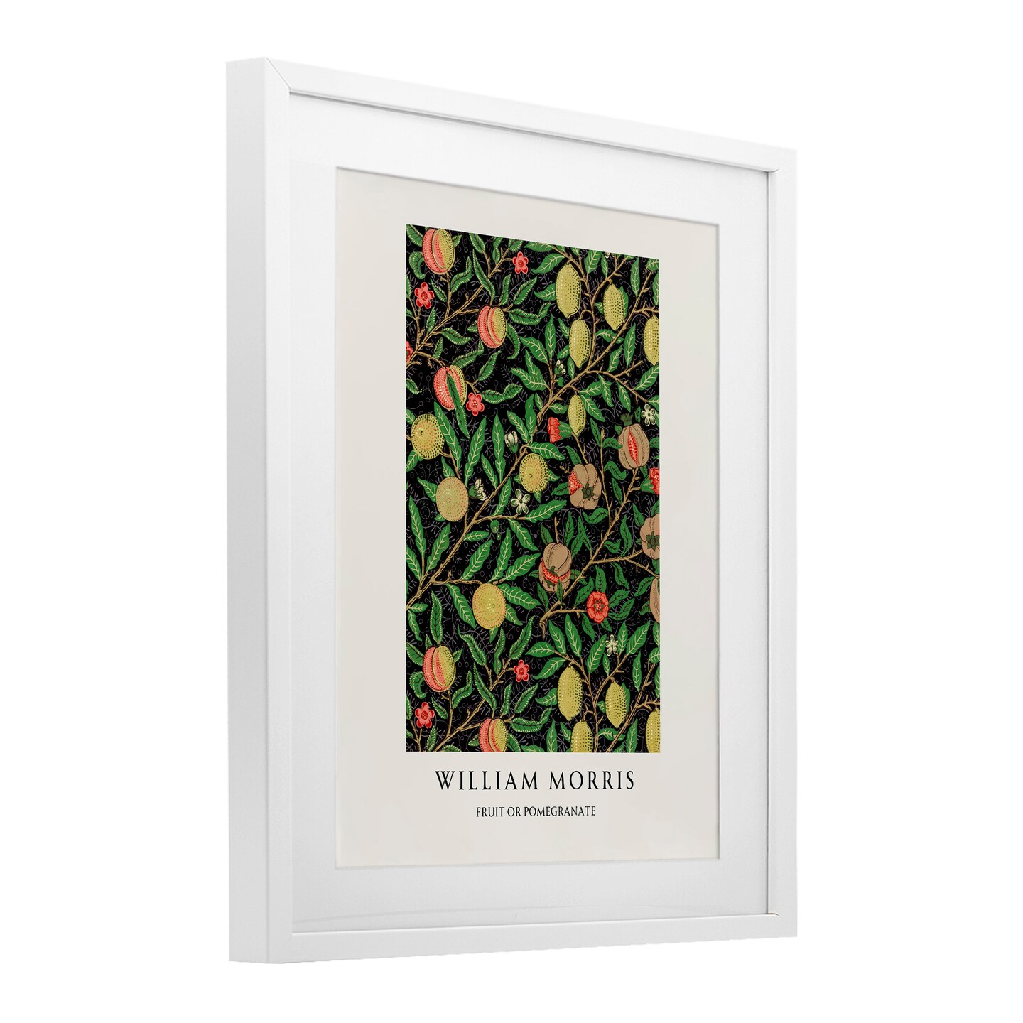 Stupell Industries William Morris Fruit Or Pomegranate Black Framed Print Under Glass, design by Vintage Hustle
