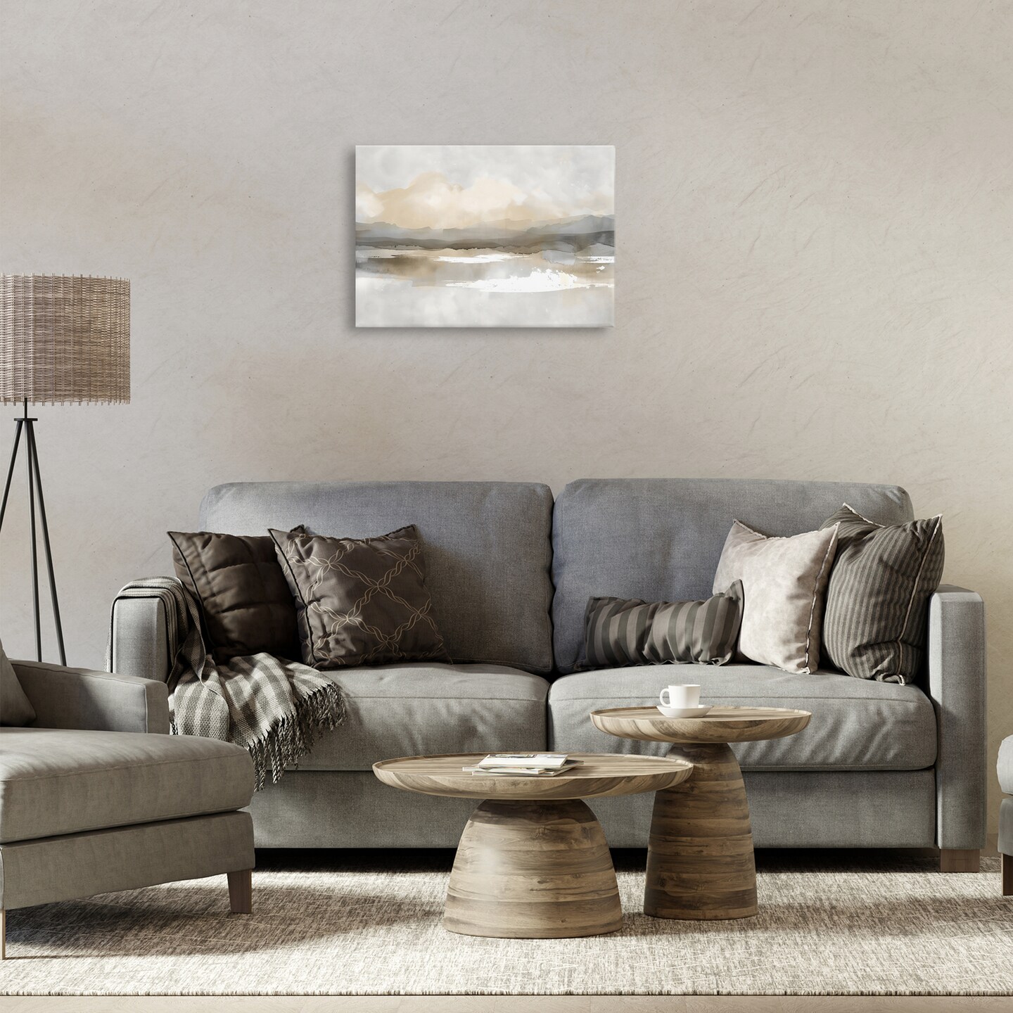 Stupell Industries Subtle Watercolor Mountains Canvas Wall Art, design by Creative Studio