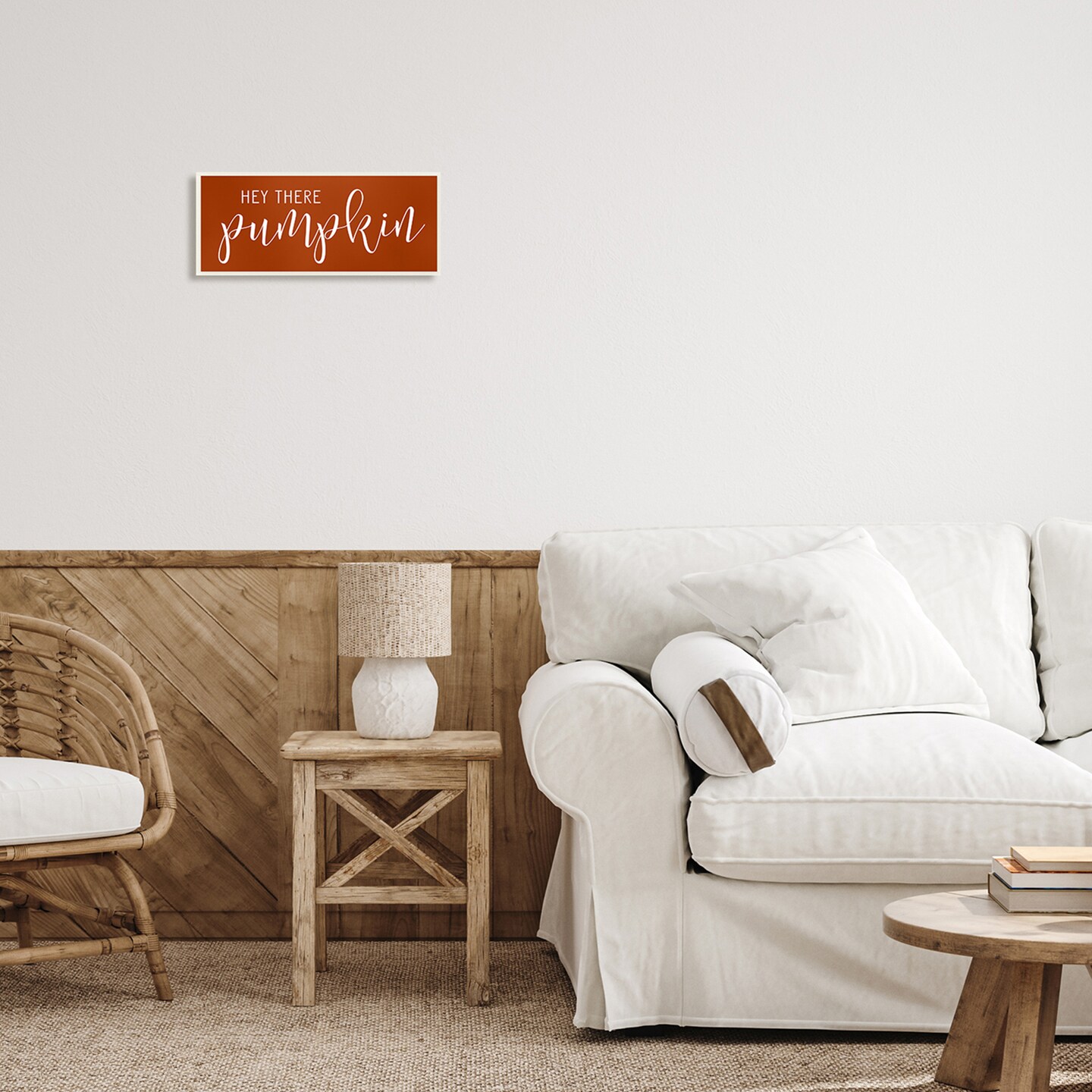 Hey There Pumpkin Romantic Calligraphy Script Autumn Theme Wall Plaque Art