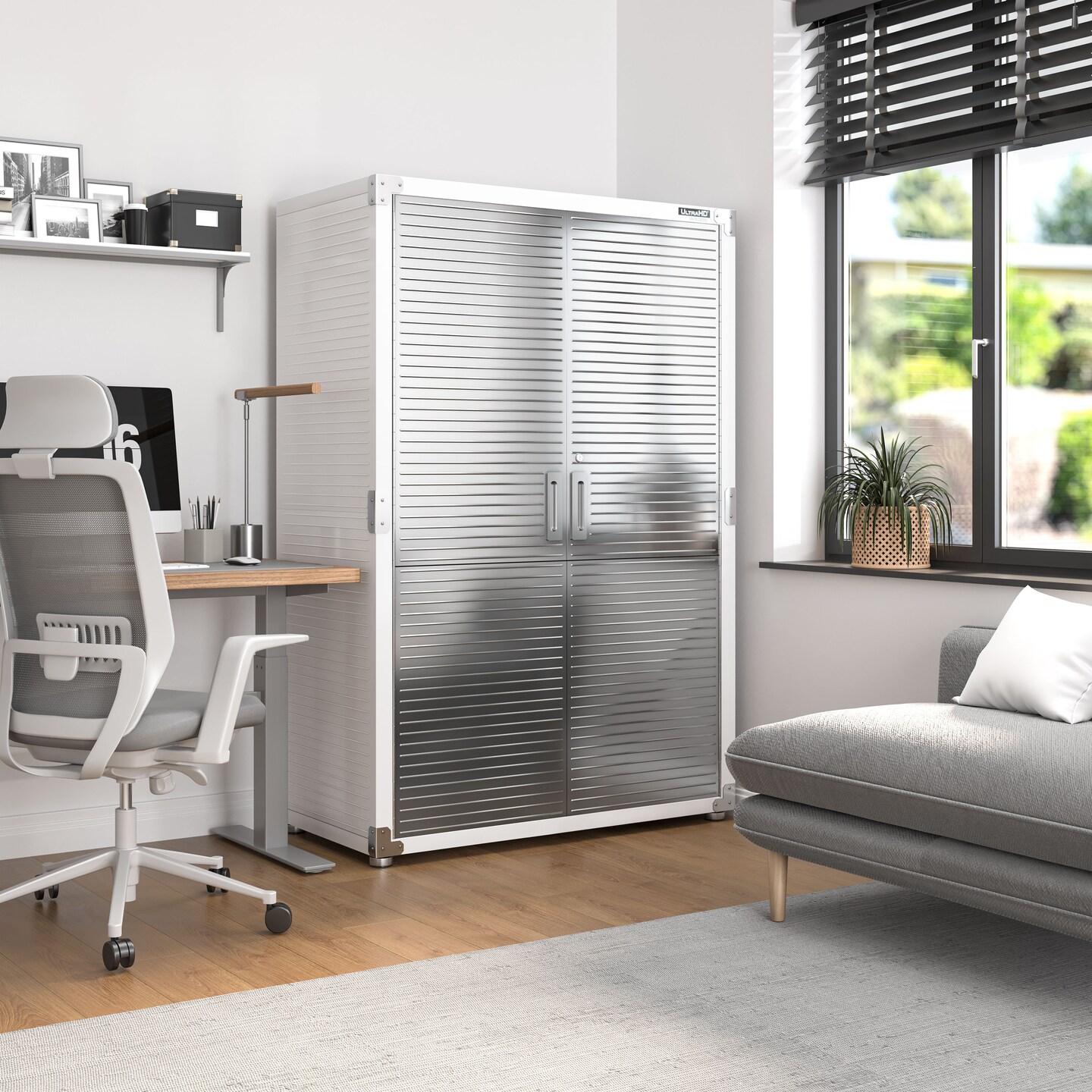 Seville Classics UltraHD Storage Cabinet, 48" W x 24" D x 72" H