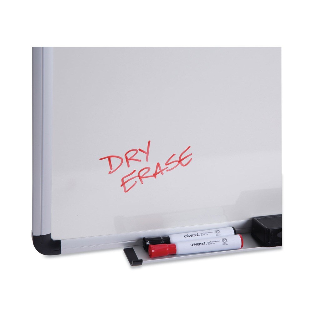 Universal 24 in. x 18 in. Modern Melamine Dry Erase Board - White Surface, Aluminum Frame