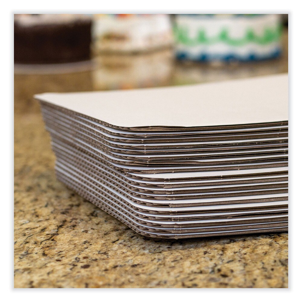 SCT 19 in. x 14 in. x 0.31 in. Double Wall Pad Bakery Bright White Cake Pad - White (50/Carton)