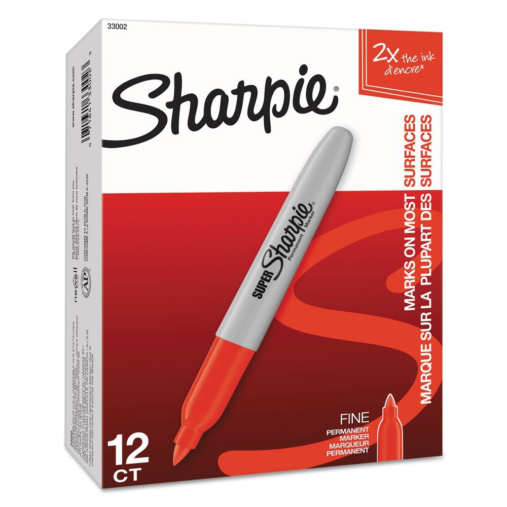 Sharpie Super Permanent Marker - Fine Bullet Tip/Red (1-Dozen)