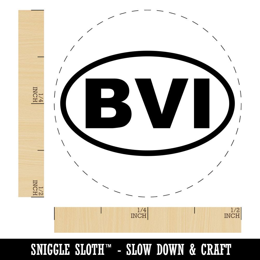 British Virgin Islands BVI Euro Oval Rubber Stamp for Stamping Crafting Planners