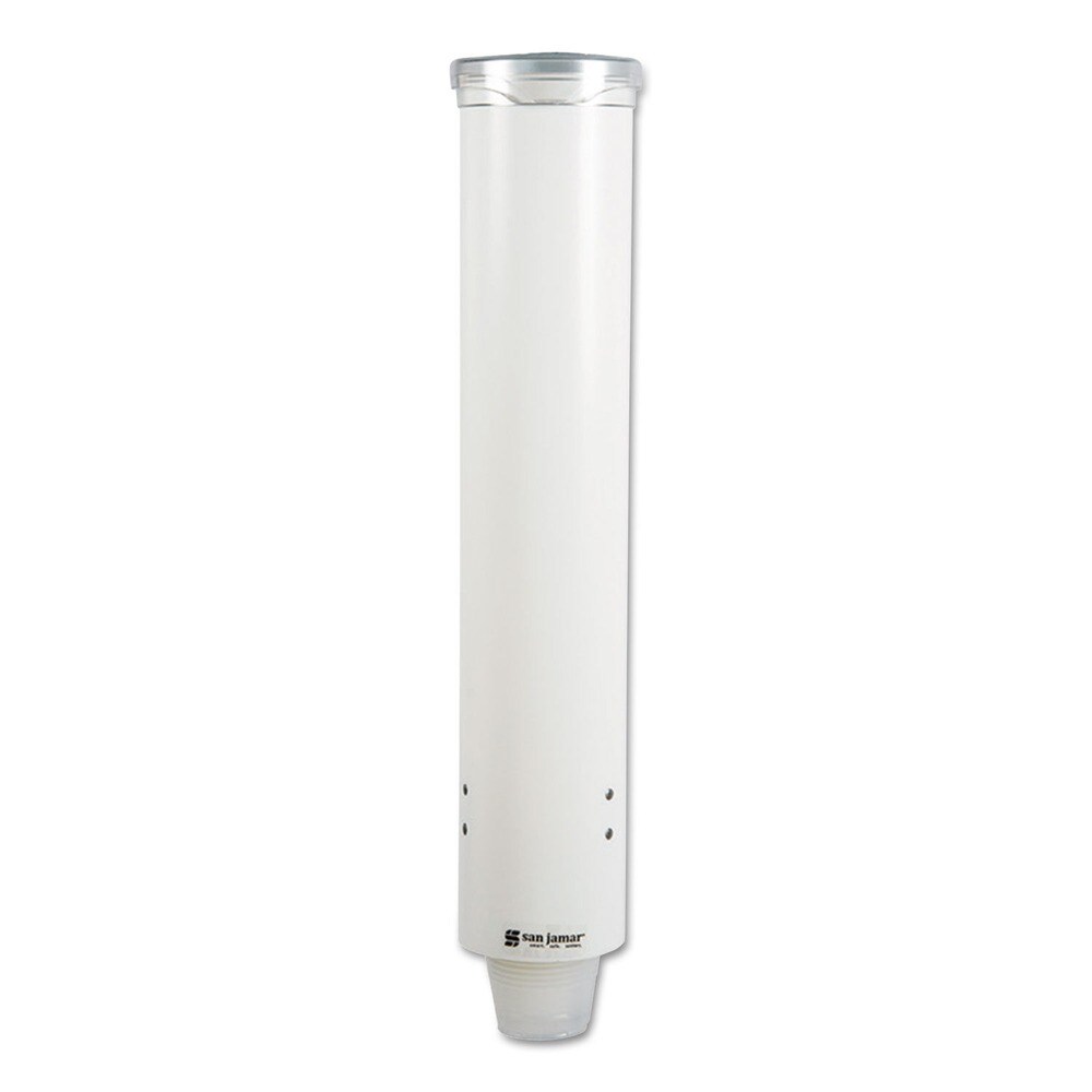 San Jamar Small Pull-Type Water Cup Dispenser for 5 oz. Cups - White
