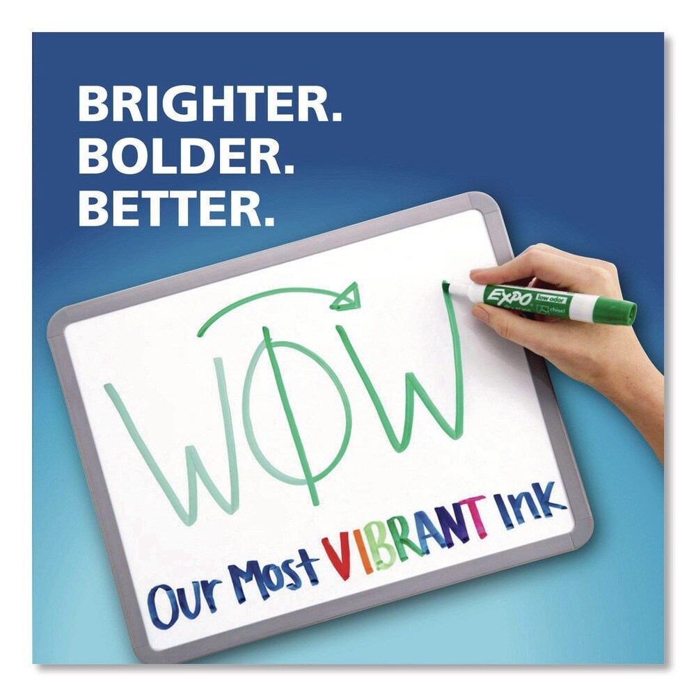 EXPO Broad Chisel Tip Low Odor Dry Erase Vibrant Color Markers - Assorted Colors (12/Set)