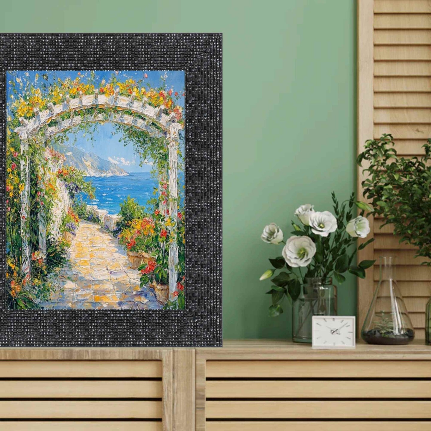 Modern Retro Glossy Black Glitter Picture Frame 12x24 frame
