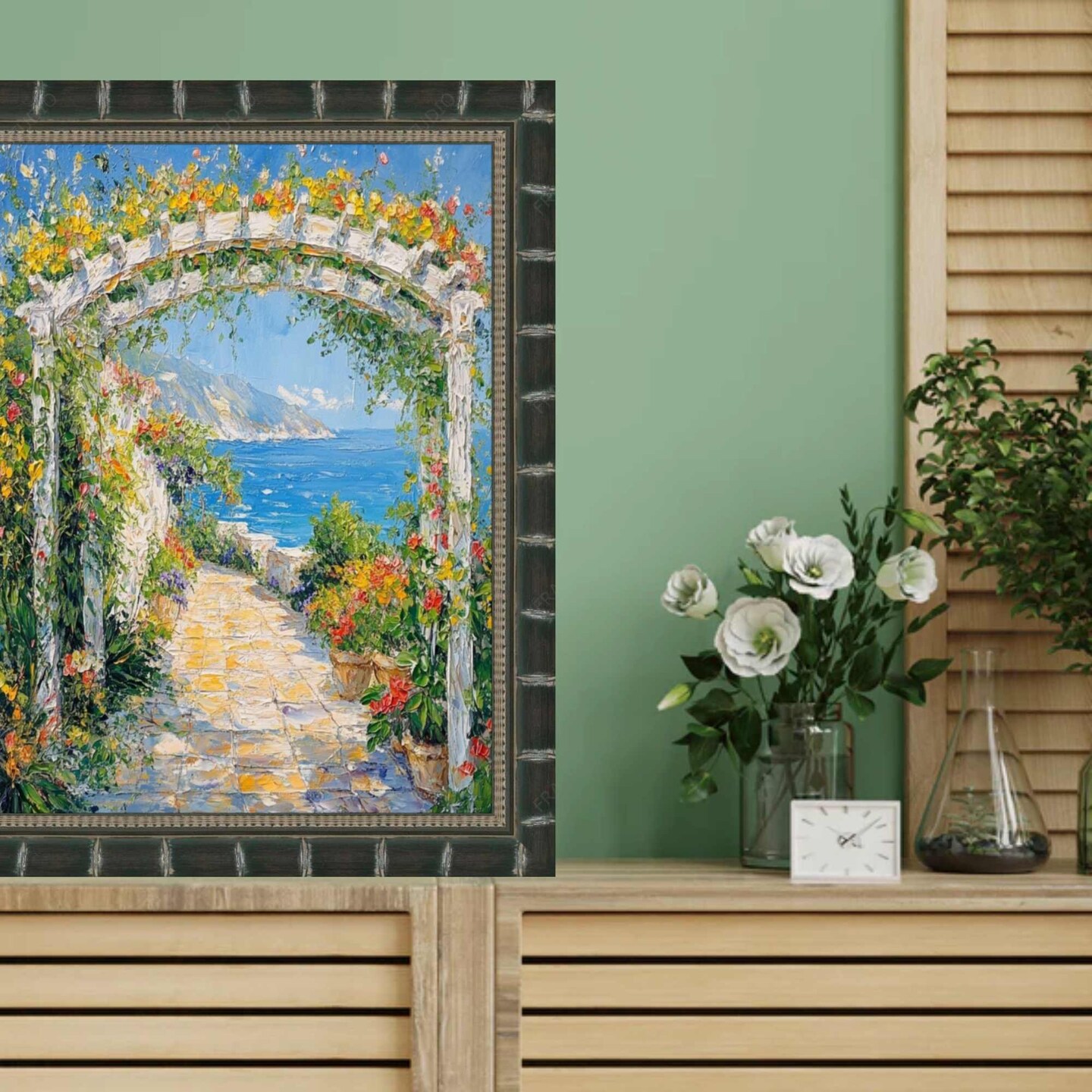 Boho Black Bamboo Wood Picture Frame 13x19 frame