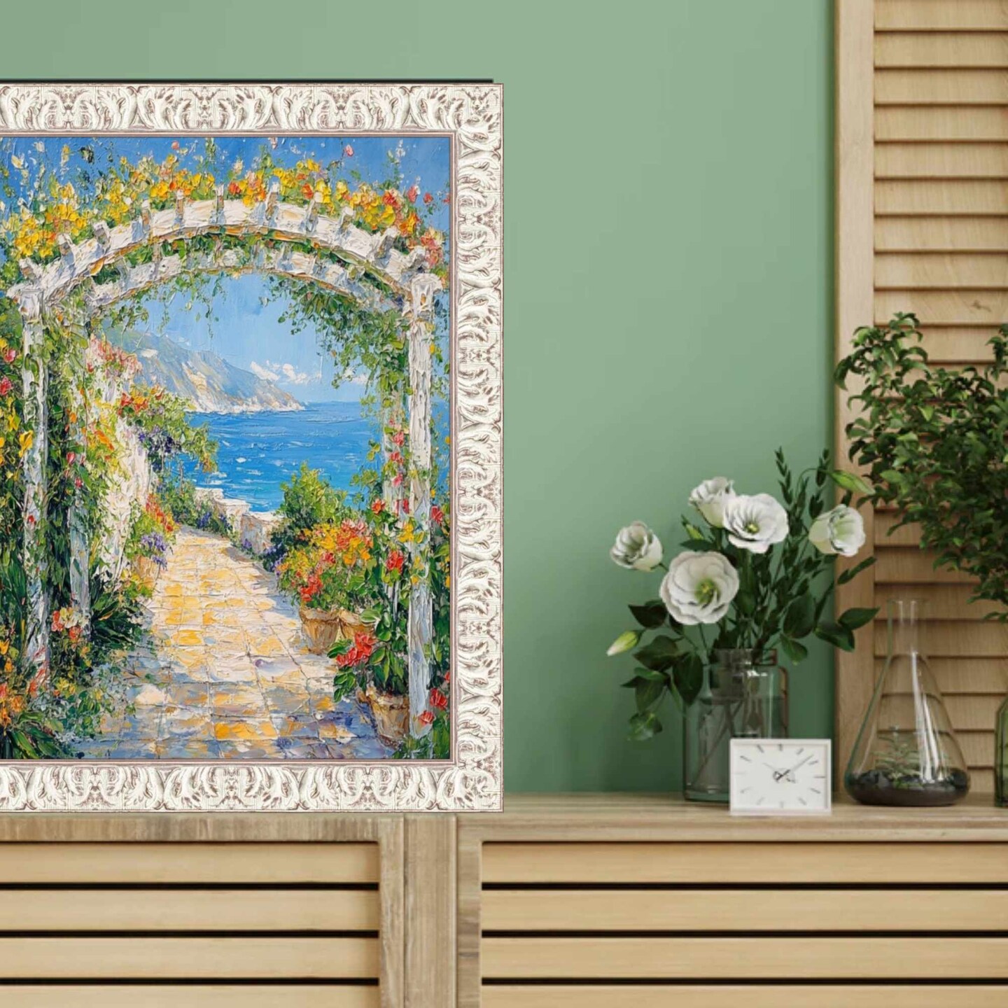 Vintage Ornate White Wash Picture Frame 12x12 frame