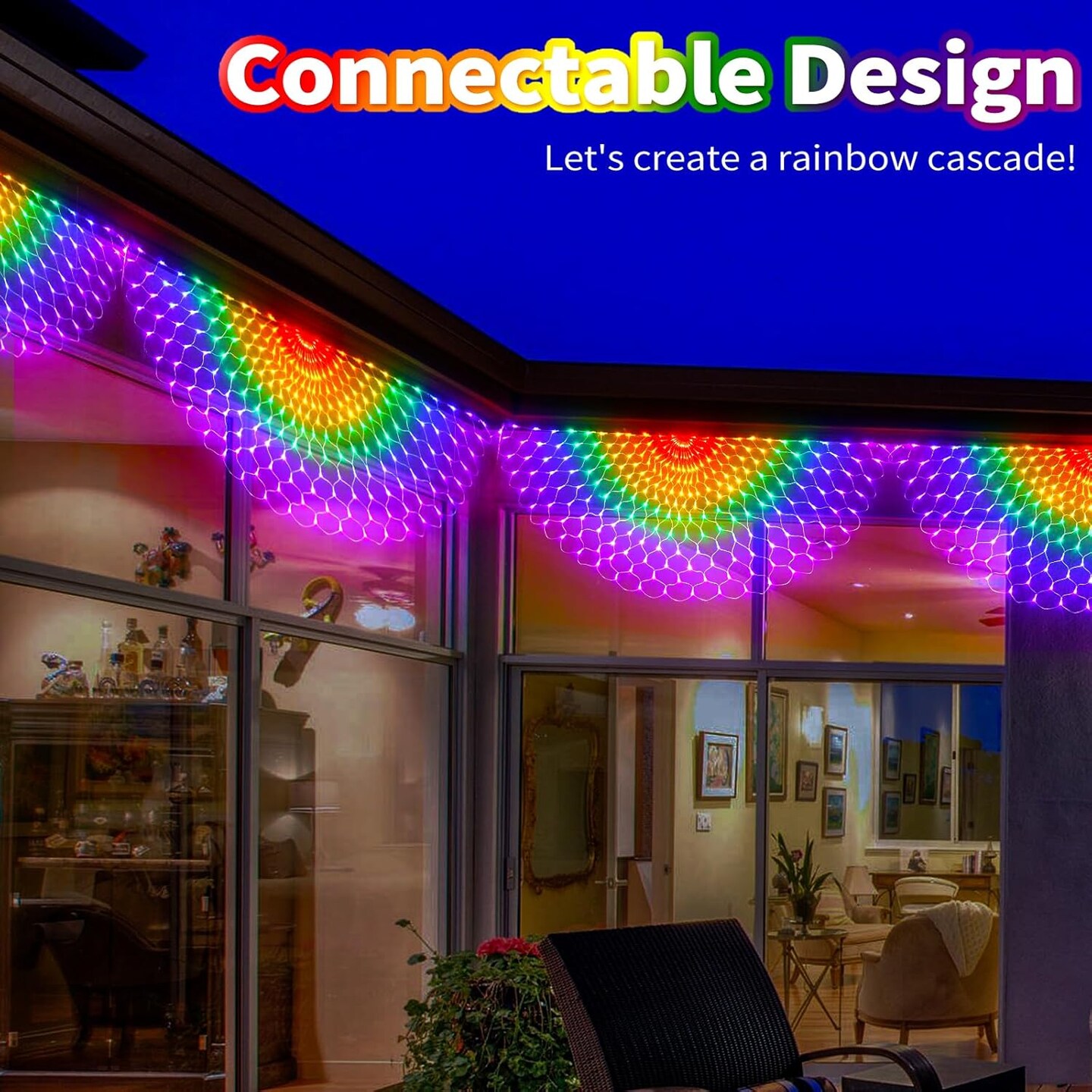 Pride Flag Lights Pride Decorations Lights Outdoor Pride Bunting for Pride Month Connectable, 250LEDs Waterproof Rainbow Flag LED Net Lights, Pride Month Decorations for Room, Yard, Party, Office