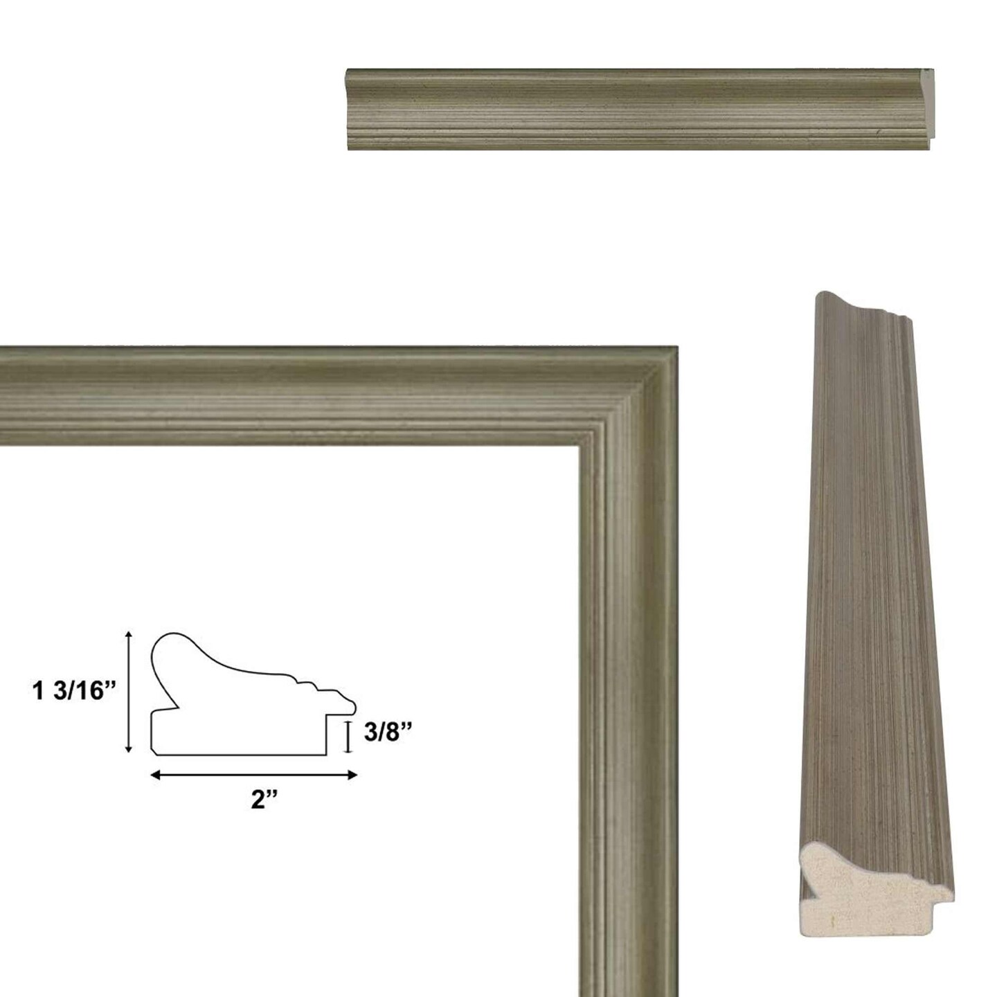 Traditional Aged Silver Scoop Picture Frame 24x36 frame