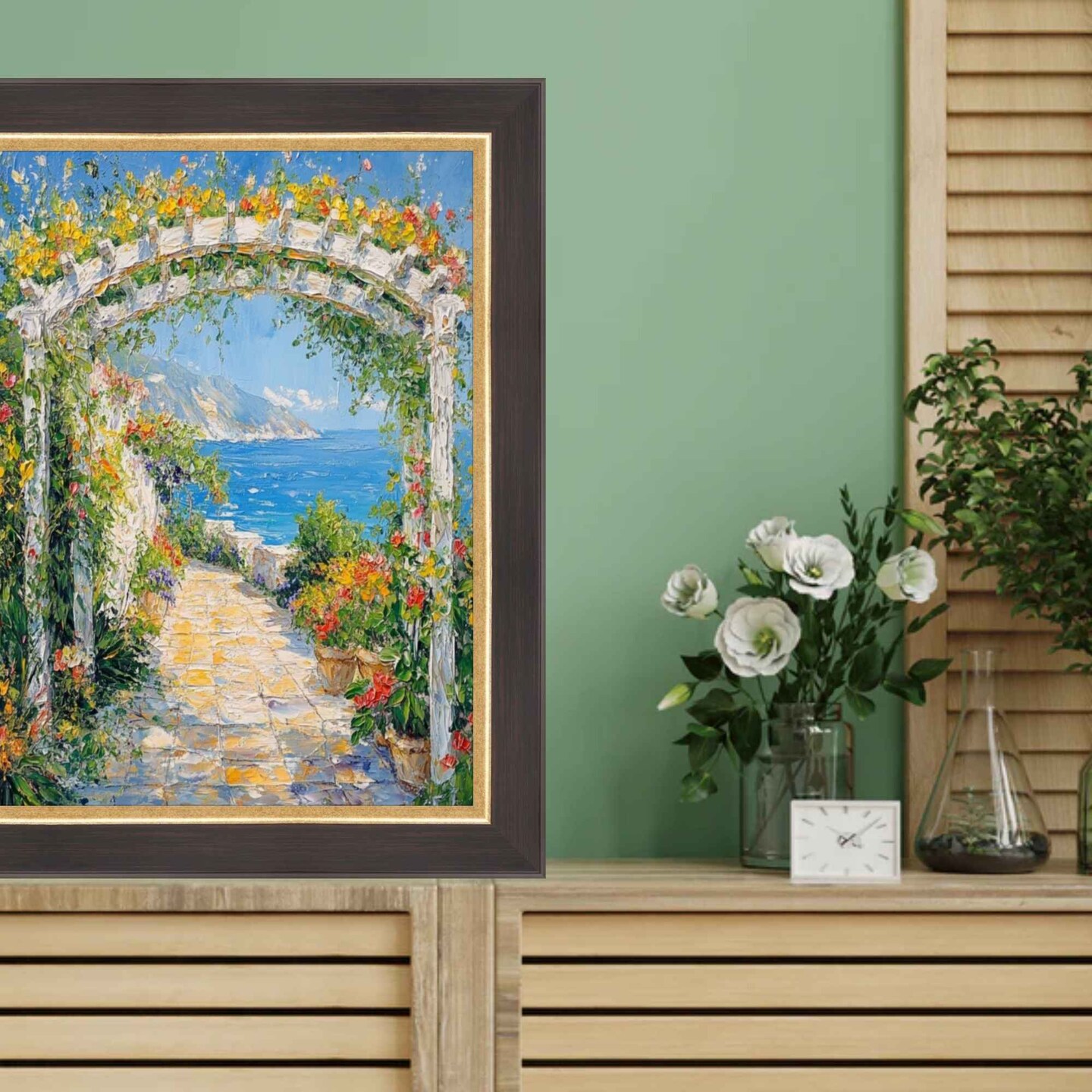Cafe Wood Tone With Gold Lip Picture Frame 30x40 frame