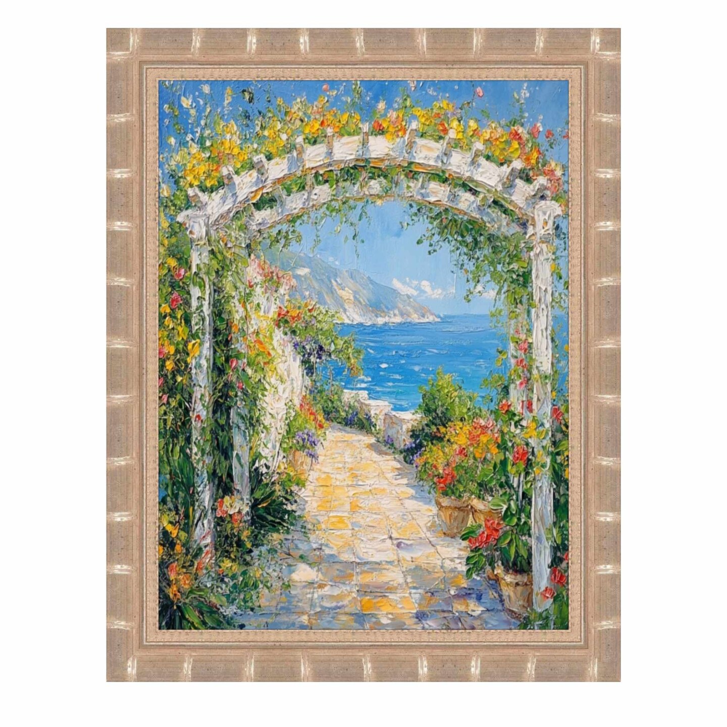 Boho Silver Bamboo Wood Picture Frame 22x28 frame