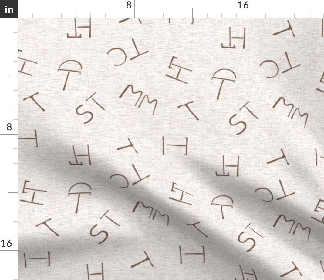 Soft Brown Cattle Cow Ranch Farm Brand Beige Animal Custom Printed Fabric by Spoonflower Various Fabrics by the Yard or Fat Quarter