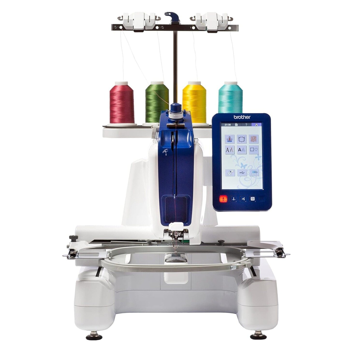 Brother PRS100 Single-Needle Embroidery Machine w/ Hat Hoop Set, Accessories Kit