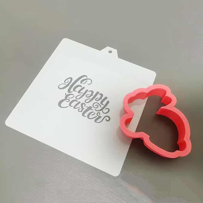 Cookie Cutter and Stencil Set Bundle Easter Bunny Cookie Cutter and Stencil Set - Bunny-Shaped Cookie Cutters with Stencils for Easter Baking, Holiday Decorations, and Party Treats (Easter Bunny)