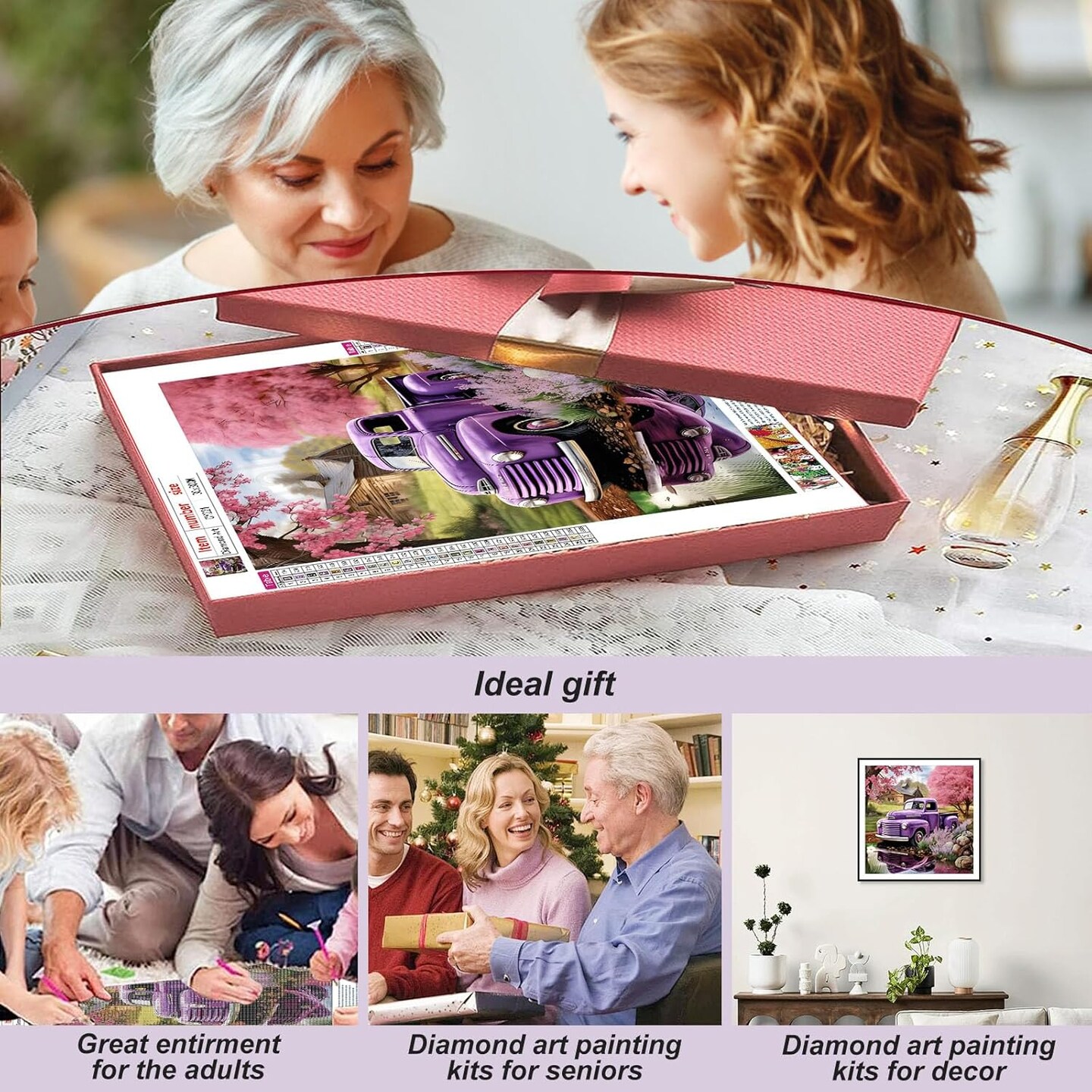 Diamond Painting Kits for Adults, 5D DIY Diamond Art Kits for Beginners Round Full Drill Diamond