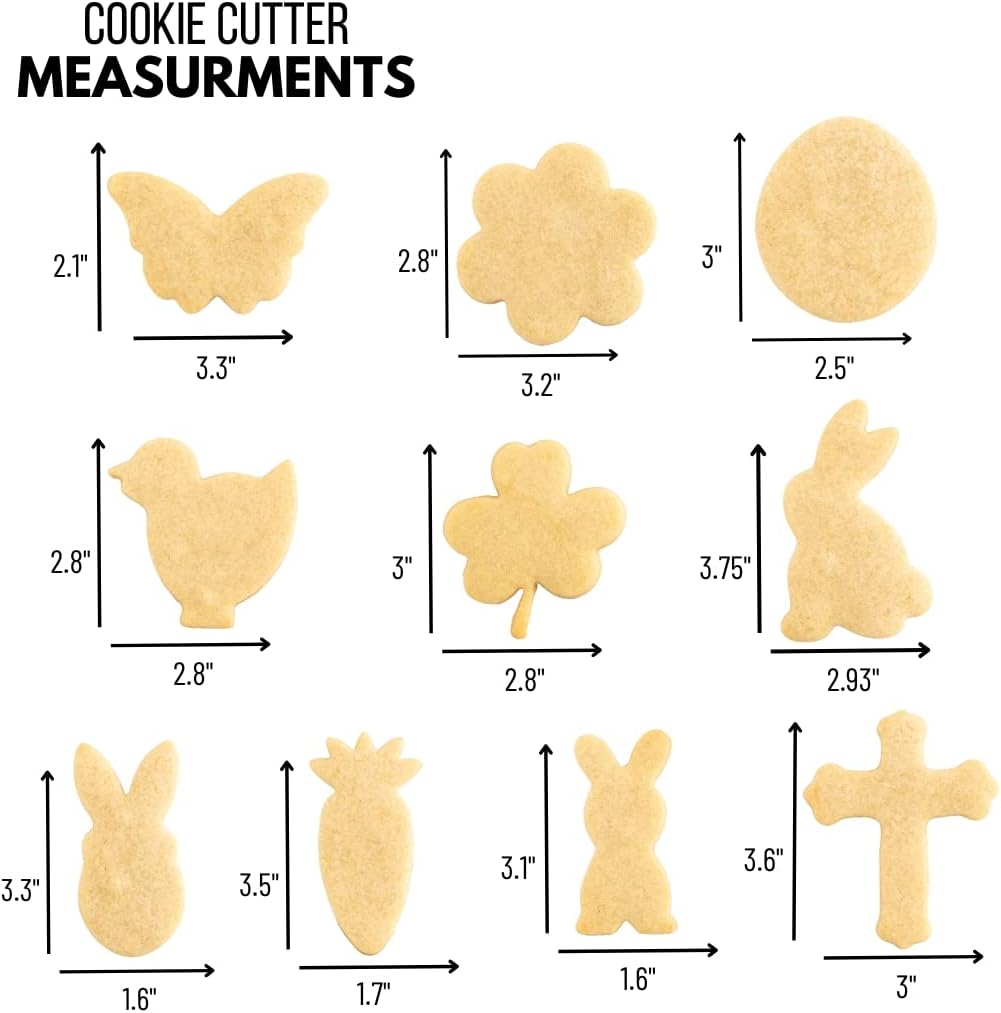 Cookie Cutter Set, Cookie Mold for Cakes Biscuits and Sandwiches (Easter 10 pack)