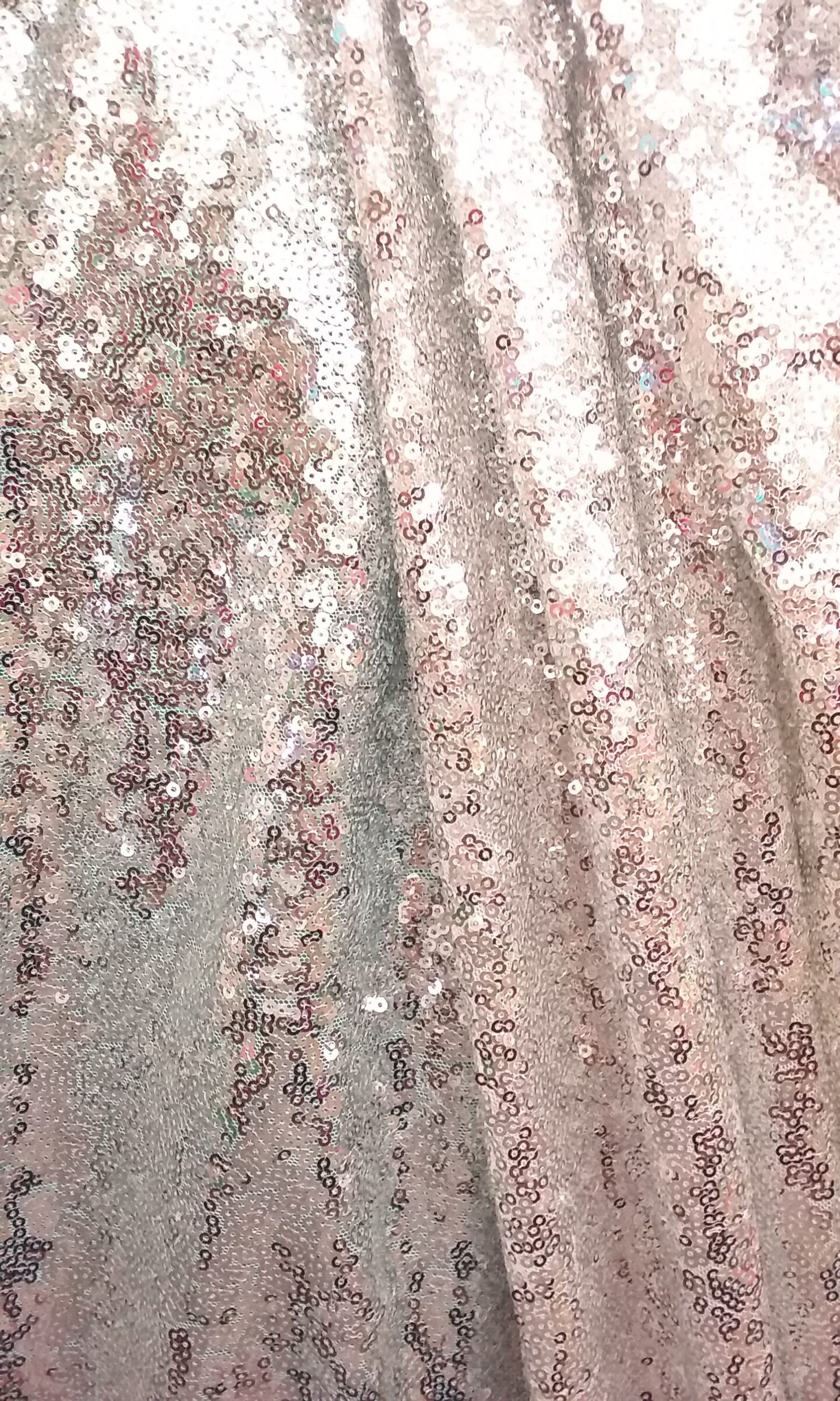 1 Yard Silver Metallic Glitz Sequin Fabric 52/54 Inch Width Polyester