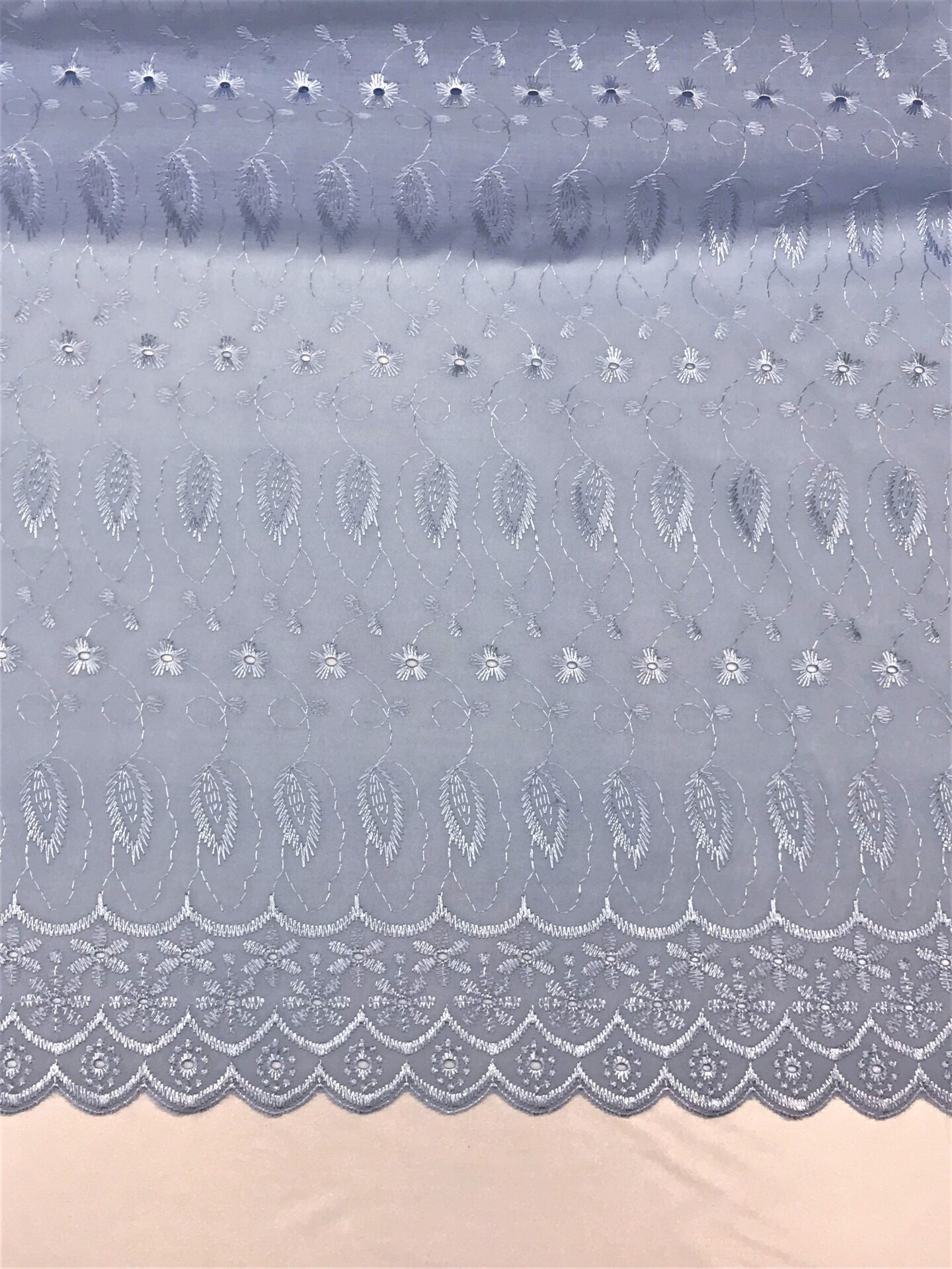 1 Yard Baby Blue Medium Eyelet Cotton Blend Fabric for Sewing Dresses and D&#xE9;cor 41/42 Inches Wide