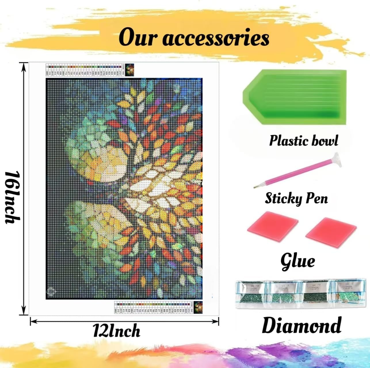 Tree of Life Diamond Art Kits for Adults (Tree of Life) 12 x 16 x 0.1 inches