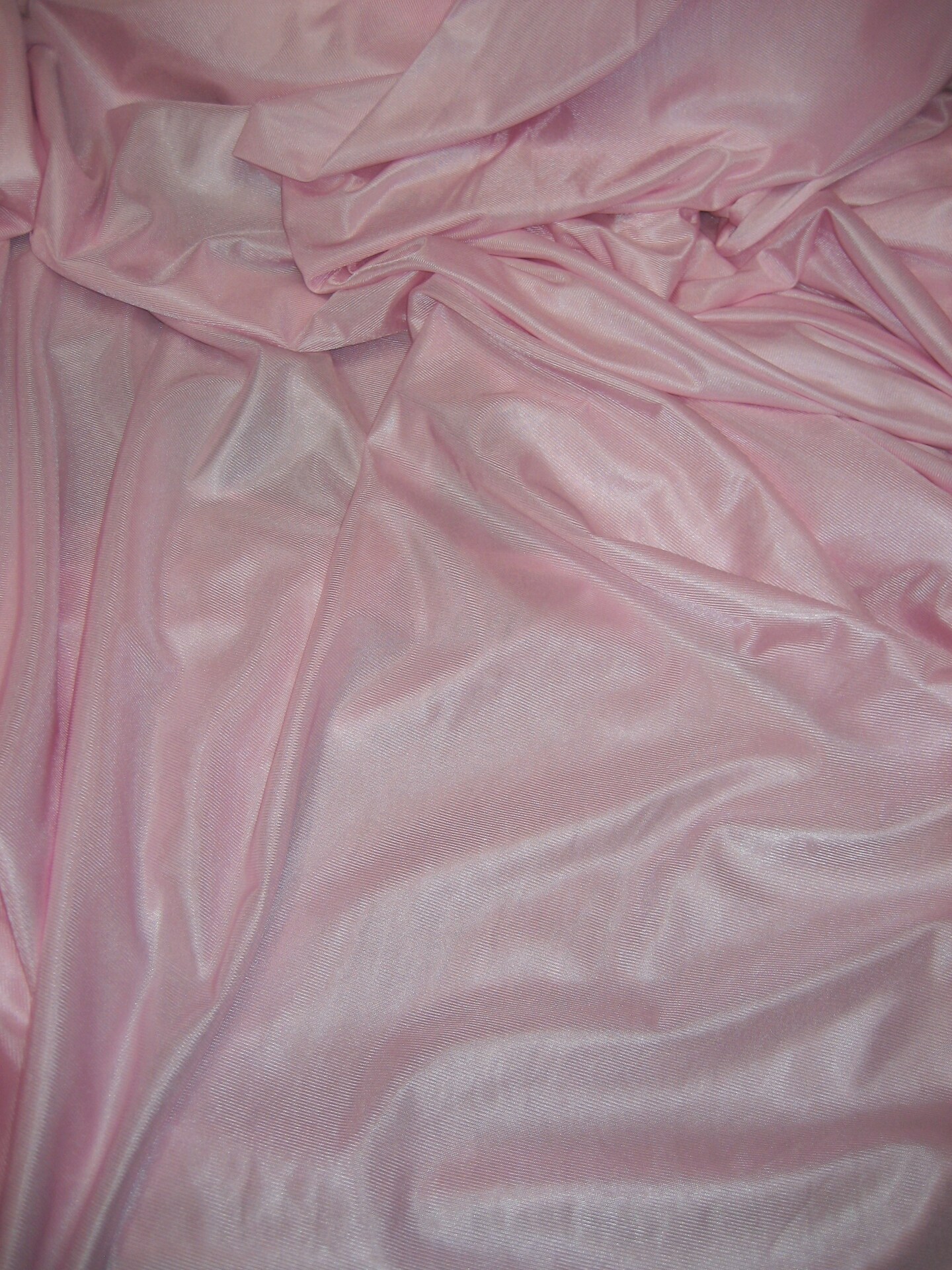 1 Yard Low Stretch Lt. Pink Tricot Polyester Fabric 108&#x2033;-120&#x2033; Wide