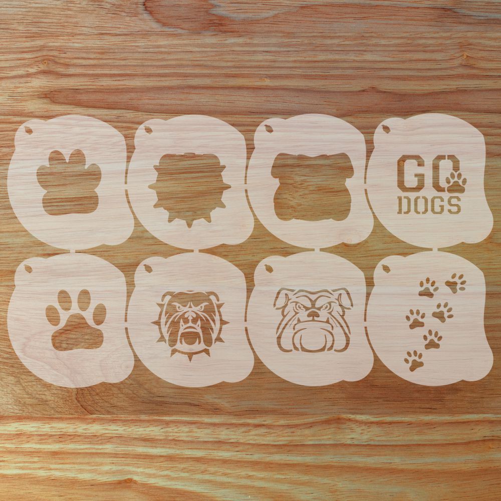 Bulldog Mascot Face Painting Stencil Set | Perfect for Face Painting, Temporary Tattoos, Birthday Party | Designer Stencils |