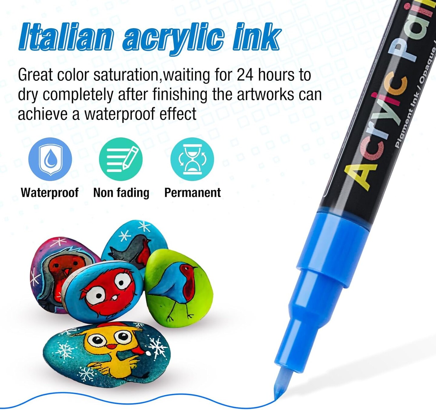 Acrylic Paint Pens Paint Markers Set of 18: Fine Point