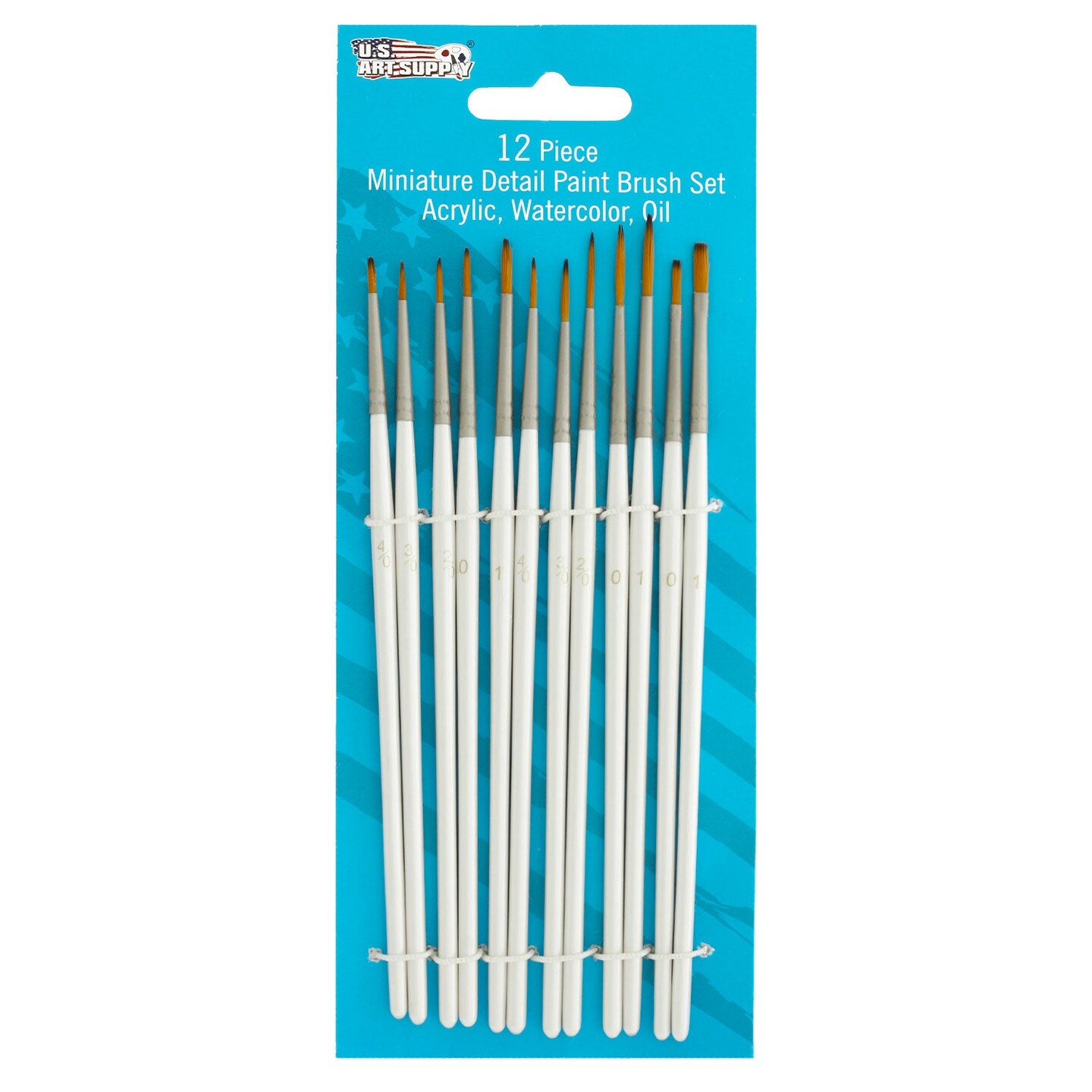 Miniature Detail Paint Brush Set - 12 Miniature Brushes for Art Painting - Acrylic, Watercolor, Oil
