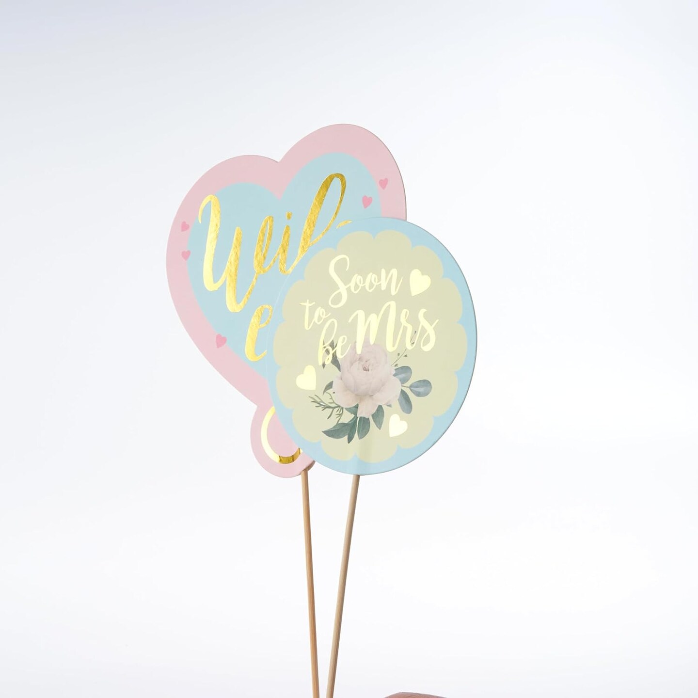 18 Pcs Bridal Shower Photo Booth Props, I Do Photo Props for Wedding, Hen Do, Proposal Party