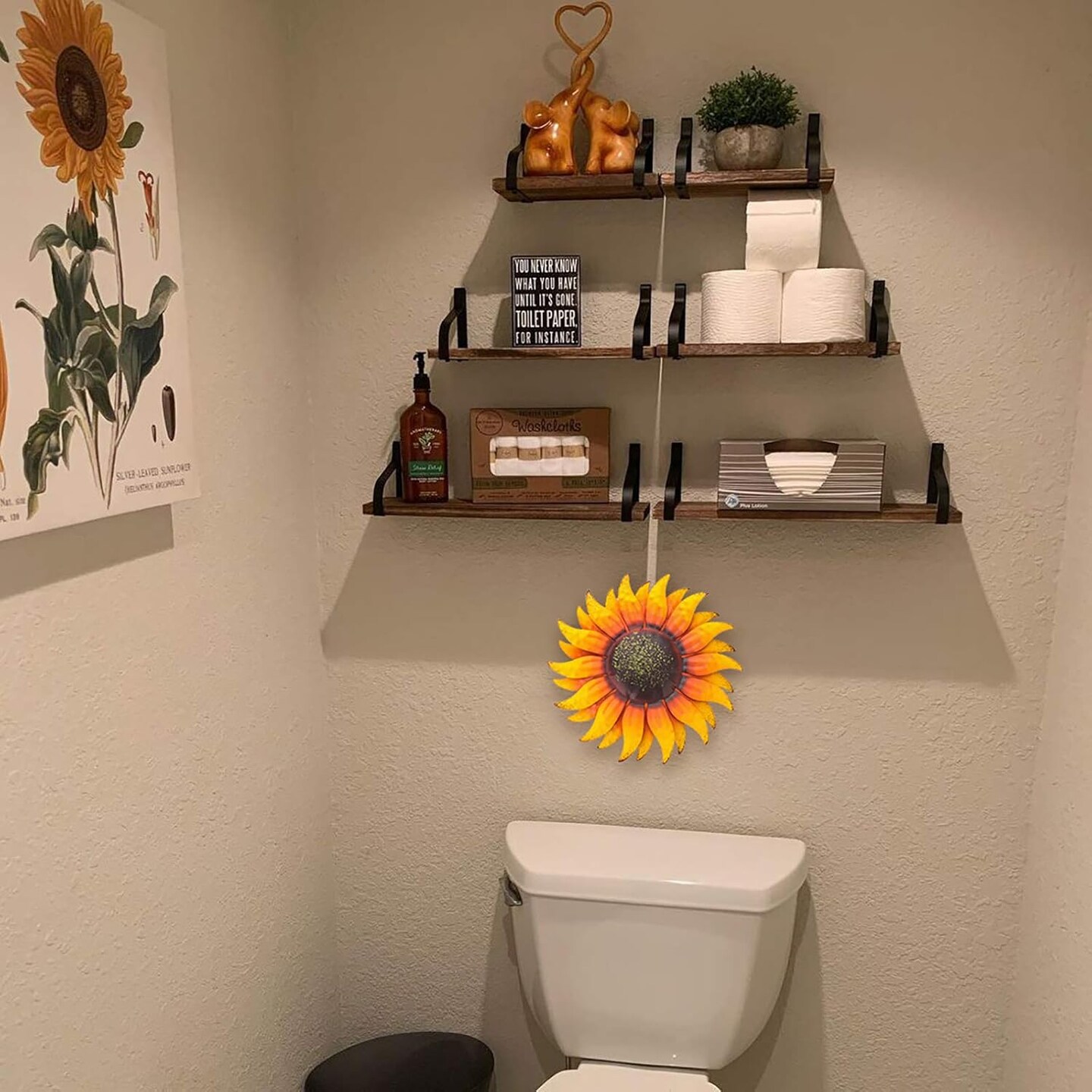 6-Inch Metal Sunflower Wall Decor – Summer-Inspired Hanging Art for Indoor & Outdoor Spaces, Perfect for Kitchen, Porch, Bathroom, or Bedroom