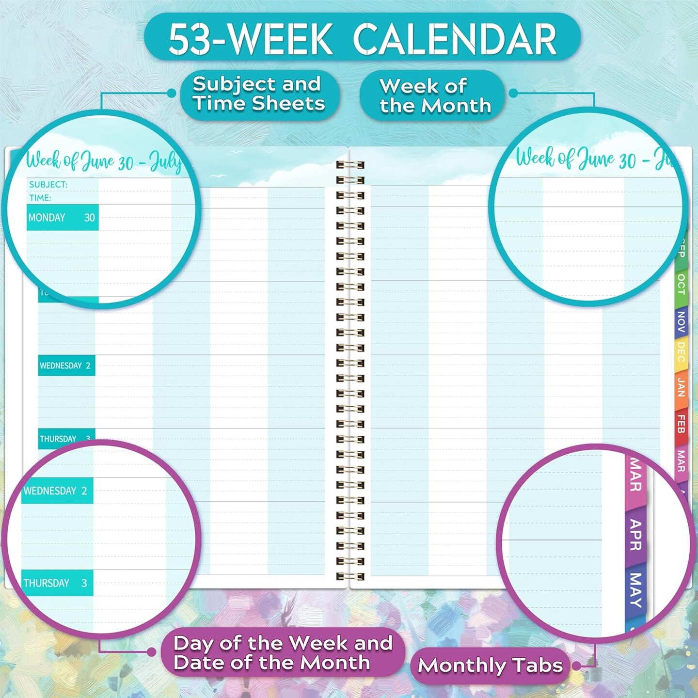 2025-2026 Teacher Planner - Teacher Lesson Planner 2025-2026 - Oil Painting