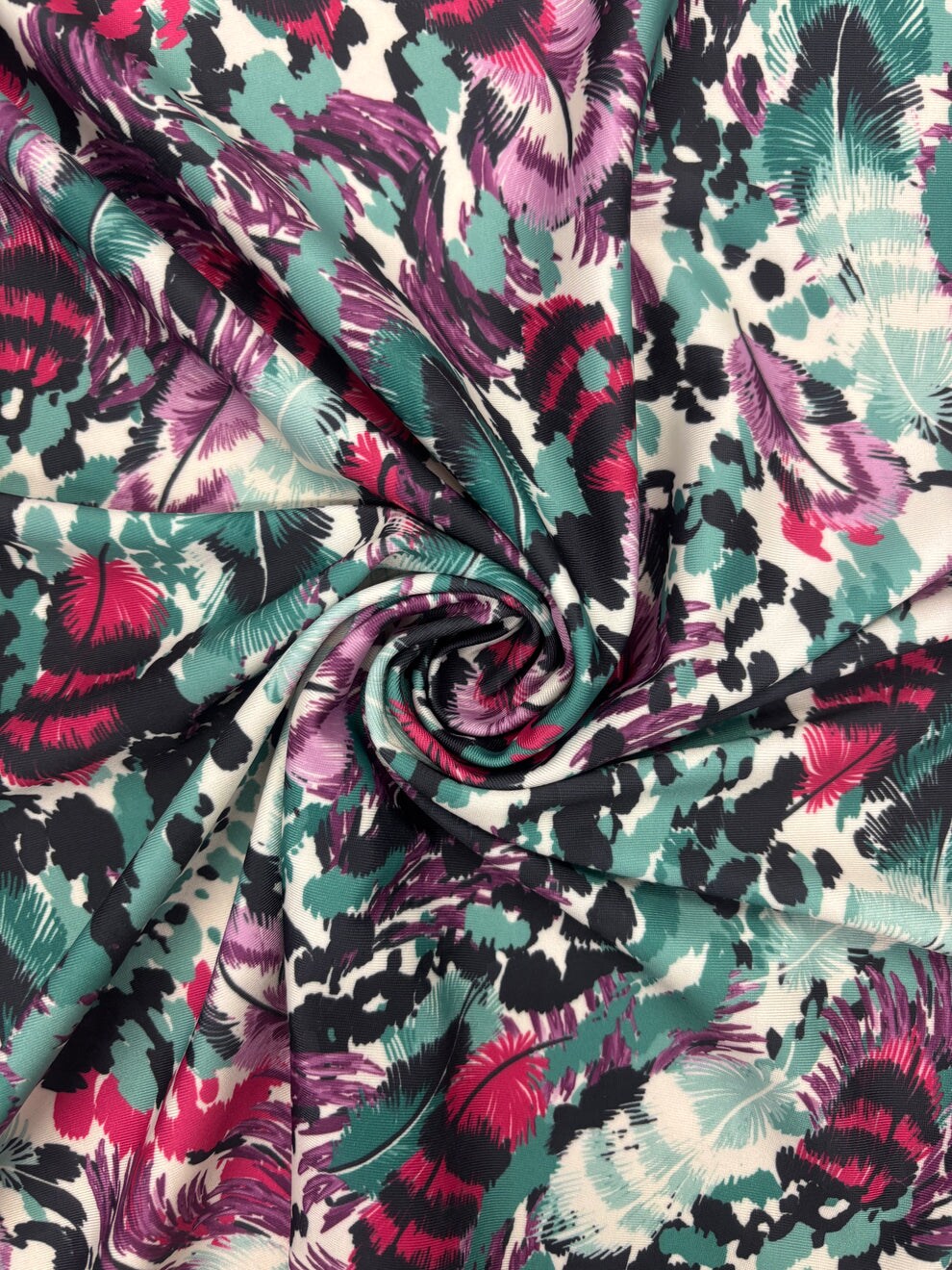 1 Yard Bird Feather Print Spandex Fabric Swimwear Dancewear Leggings ...