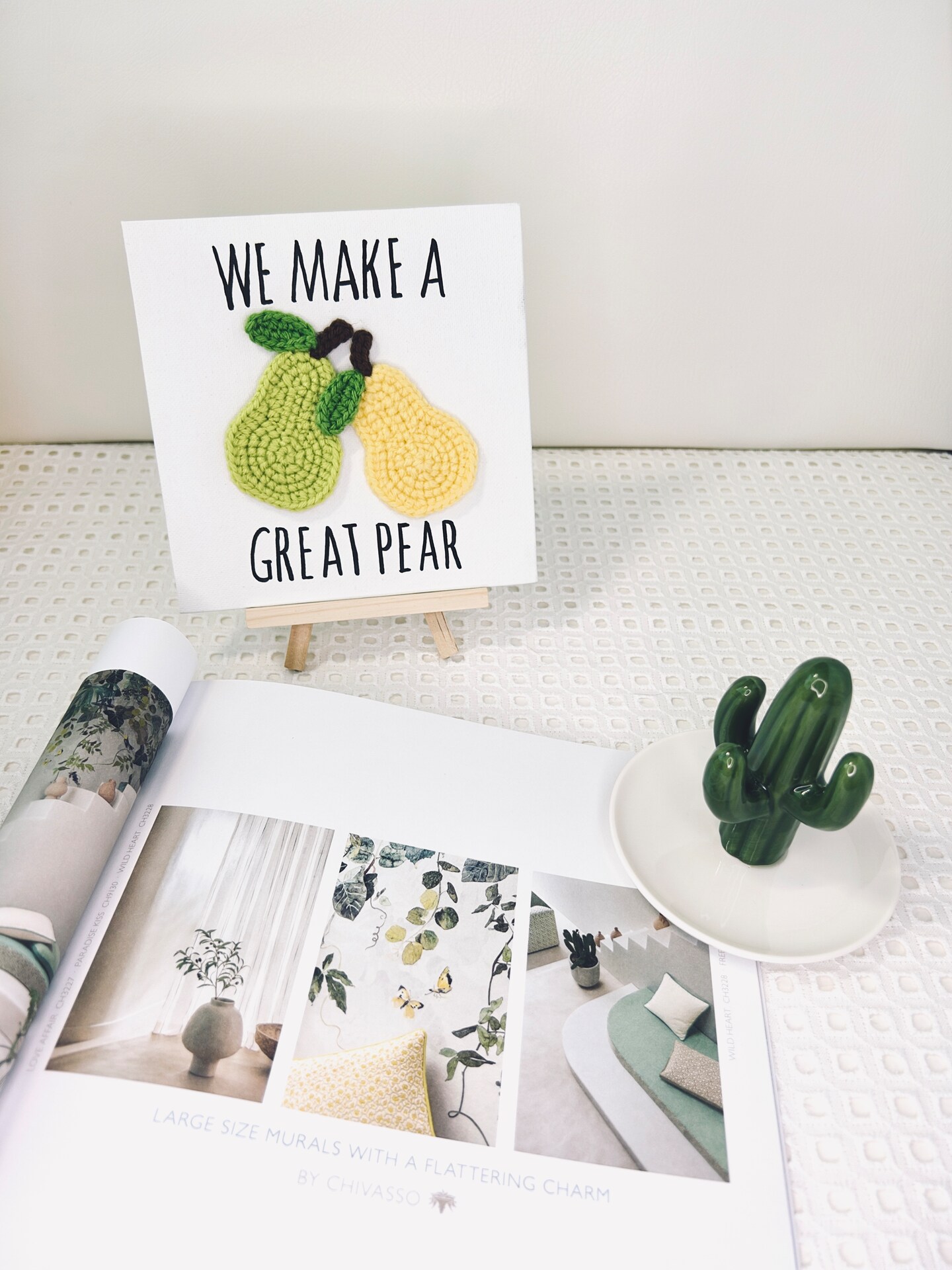Crochet Pun Greeting Display, Funny Handmade Cards - Kawaii Fruit