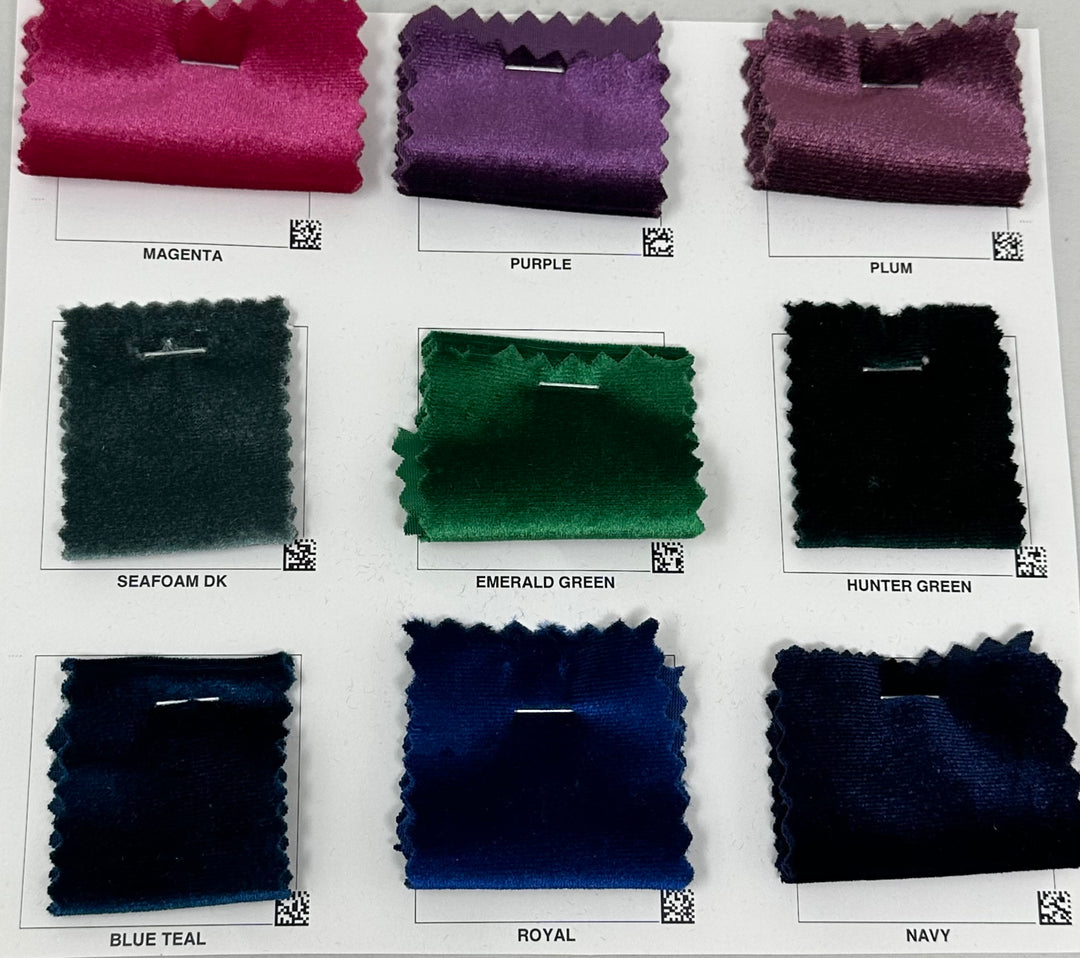 1 Yard Velvet Stretch Solid Fabric Soft Shiny Knit Flexible 58"-60" Width