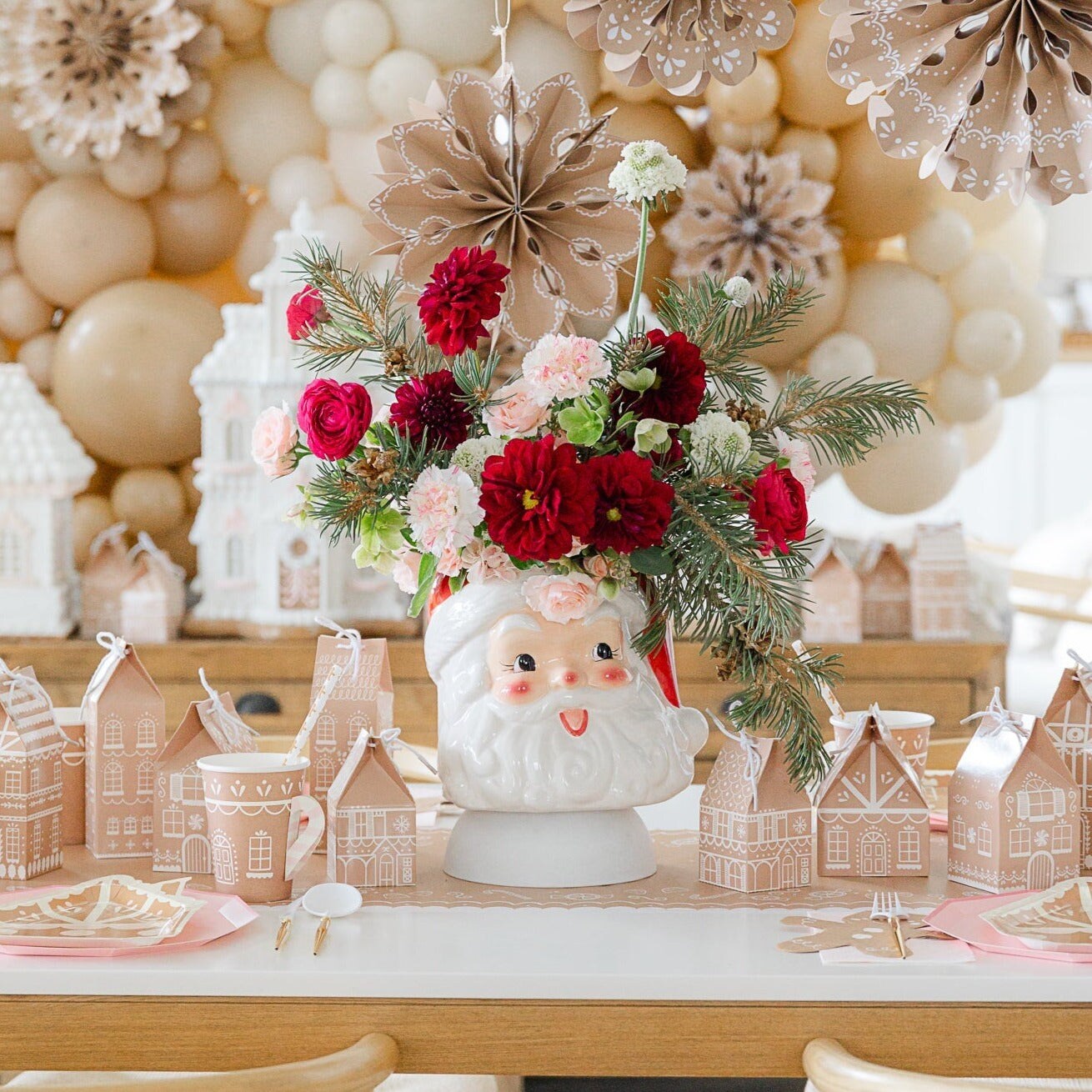 SANTA HEAD VASE CONTAINER