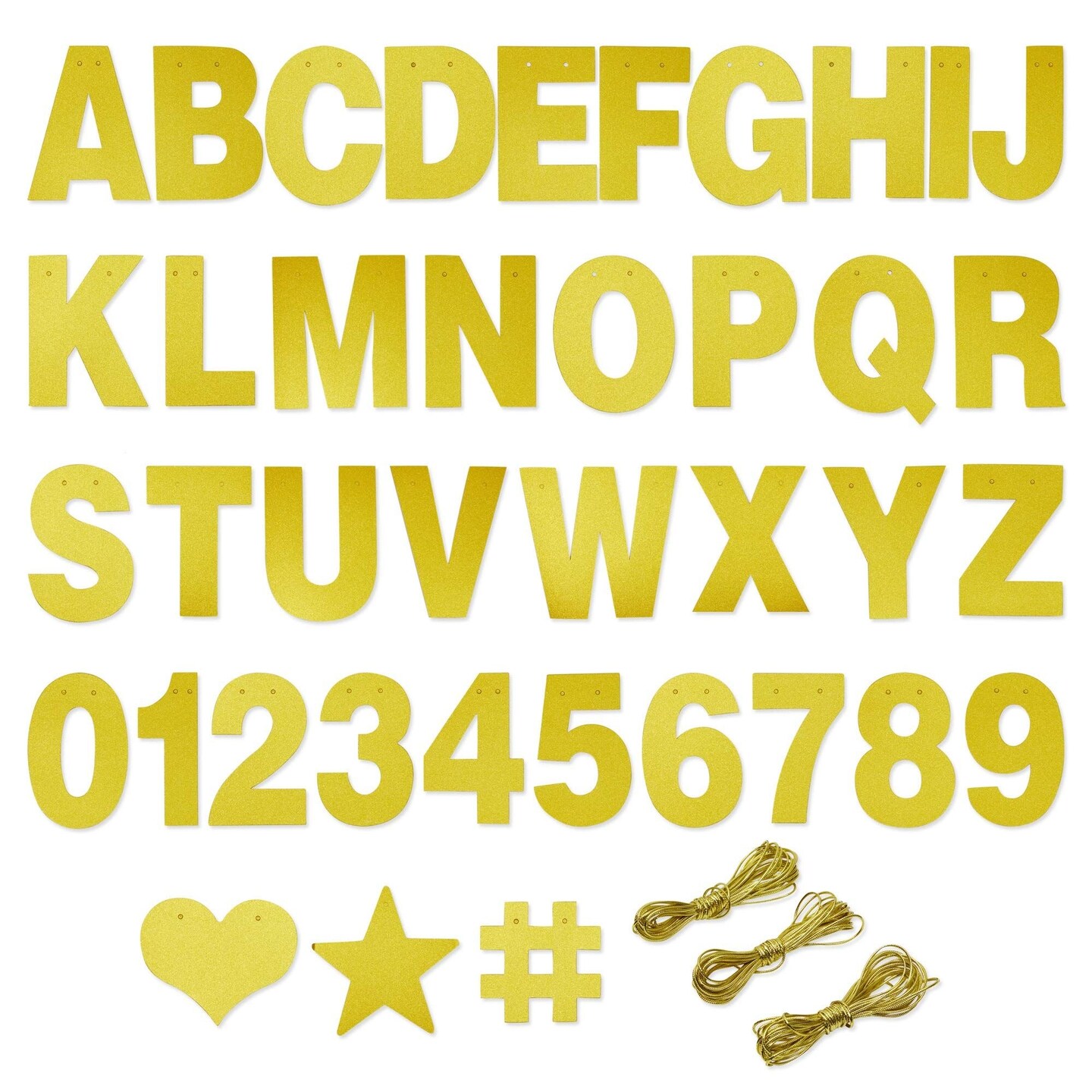 Michaels, Make Your Own Banner Kit - 130-Piece, Gold Glitter, 5-Inch Characters - DIY Banner Kit with Glitter String Letters for Birthday & Wedding Party Decor – Category: Banners