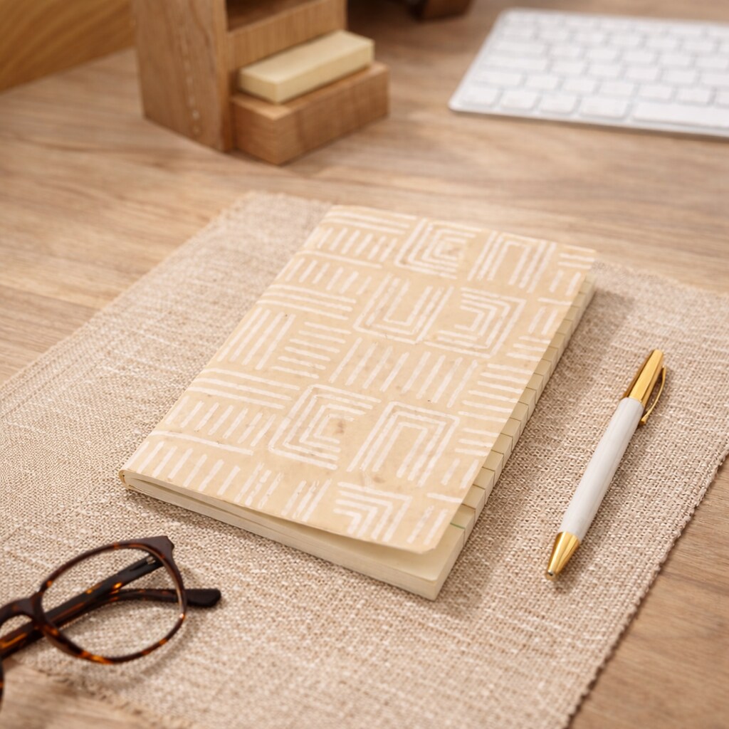 Soft Cover Brown Abstract Handmade Paper Notebooks – Pack of 5, 6x4 Inch Mini Journals for Notes & Sketching