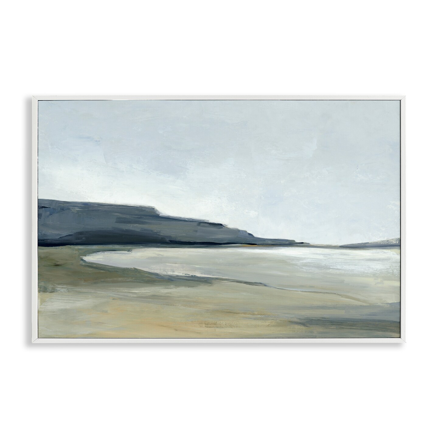 Stupell Industries Muted Coastline Cliff Framed Giclee Wall Art Design by Hannah Dawson